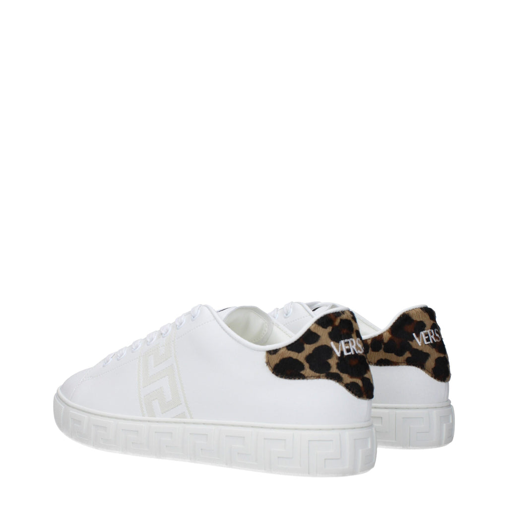 Versace Weiße Sneakers aus Leder mit niedrigem Schaft