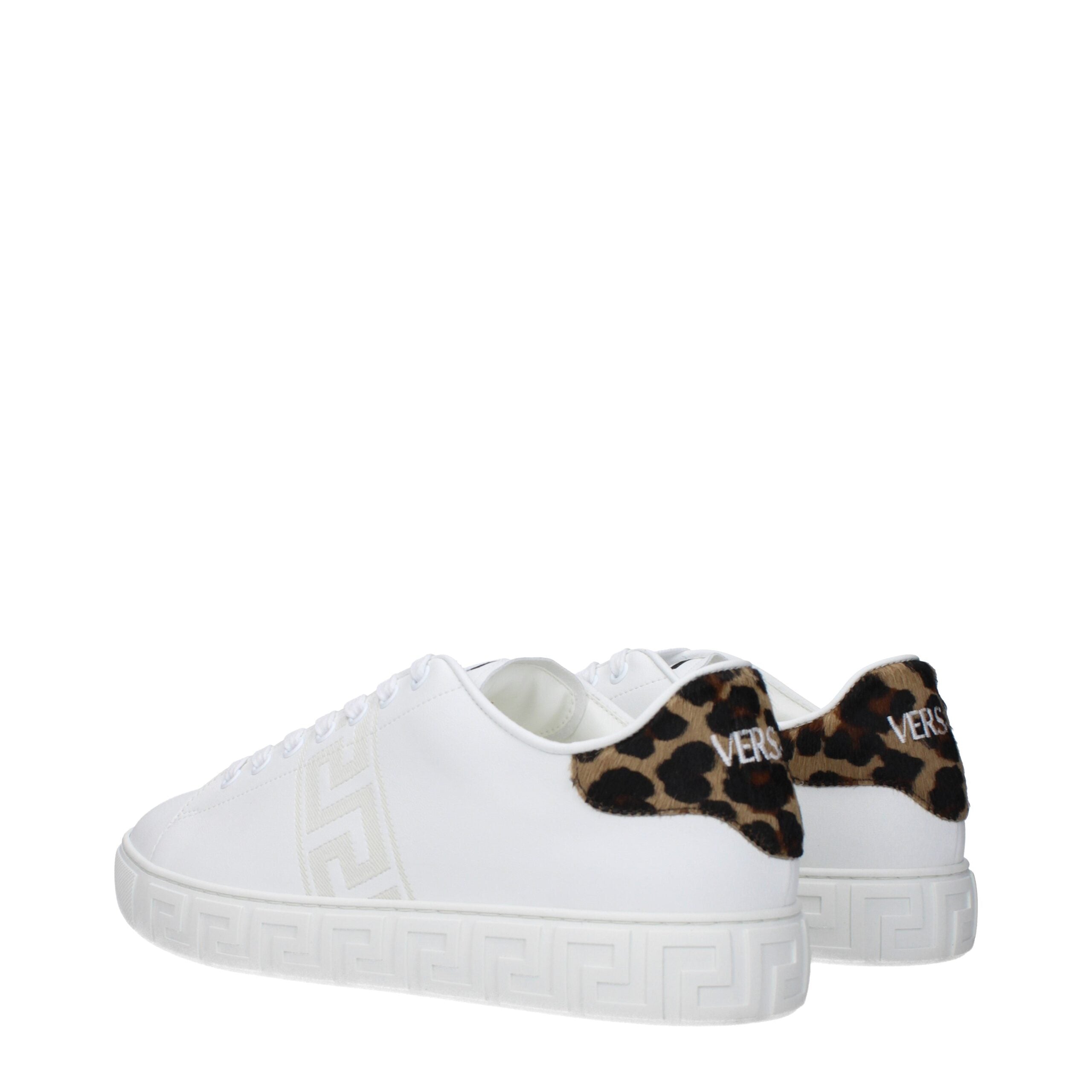 Versace Weiße Sneakers aus Leder mit niedrigem Schaft