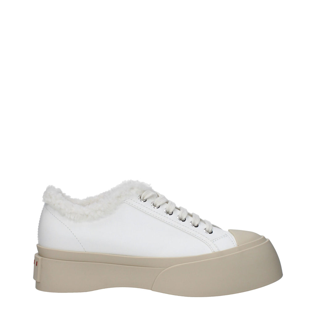 Marni Weiße Leder-Sneaker mit niedrigem Schaft