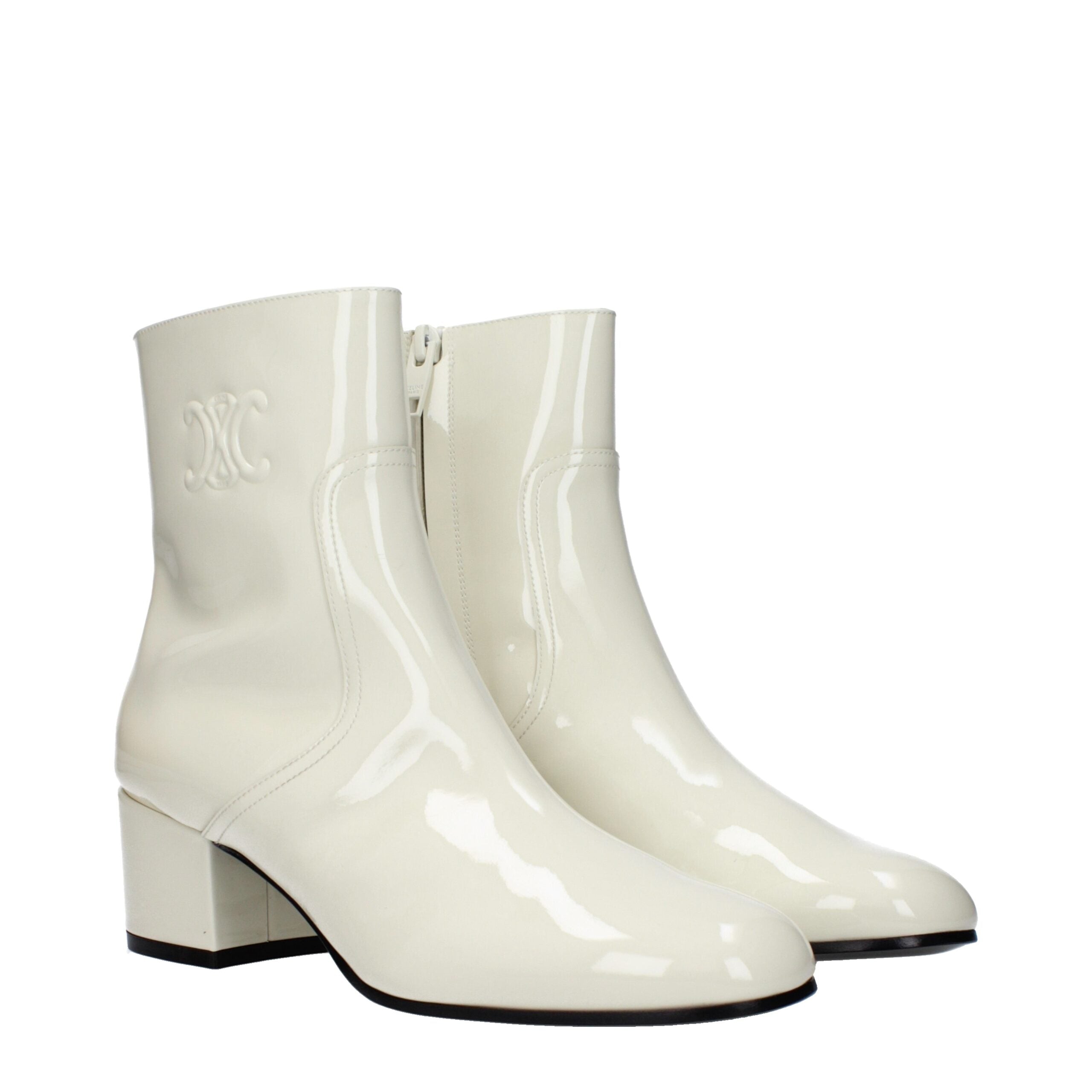 Celine Beige Lederstiefeletten