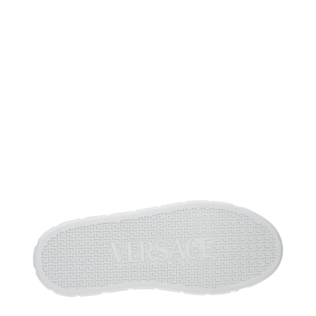 Versace Weiße Sneakers aus Leder mit niedrigem Schaft