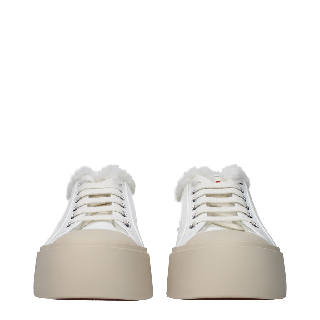 Marni Weiße Leder-Sneaker mit niedrigem Schaft