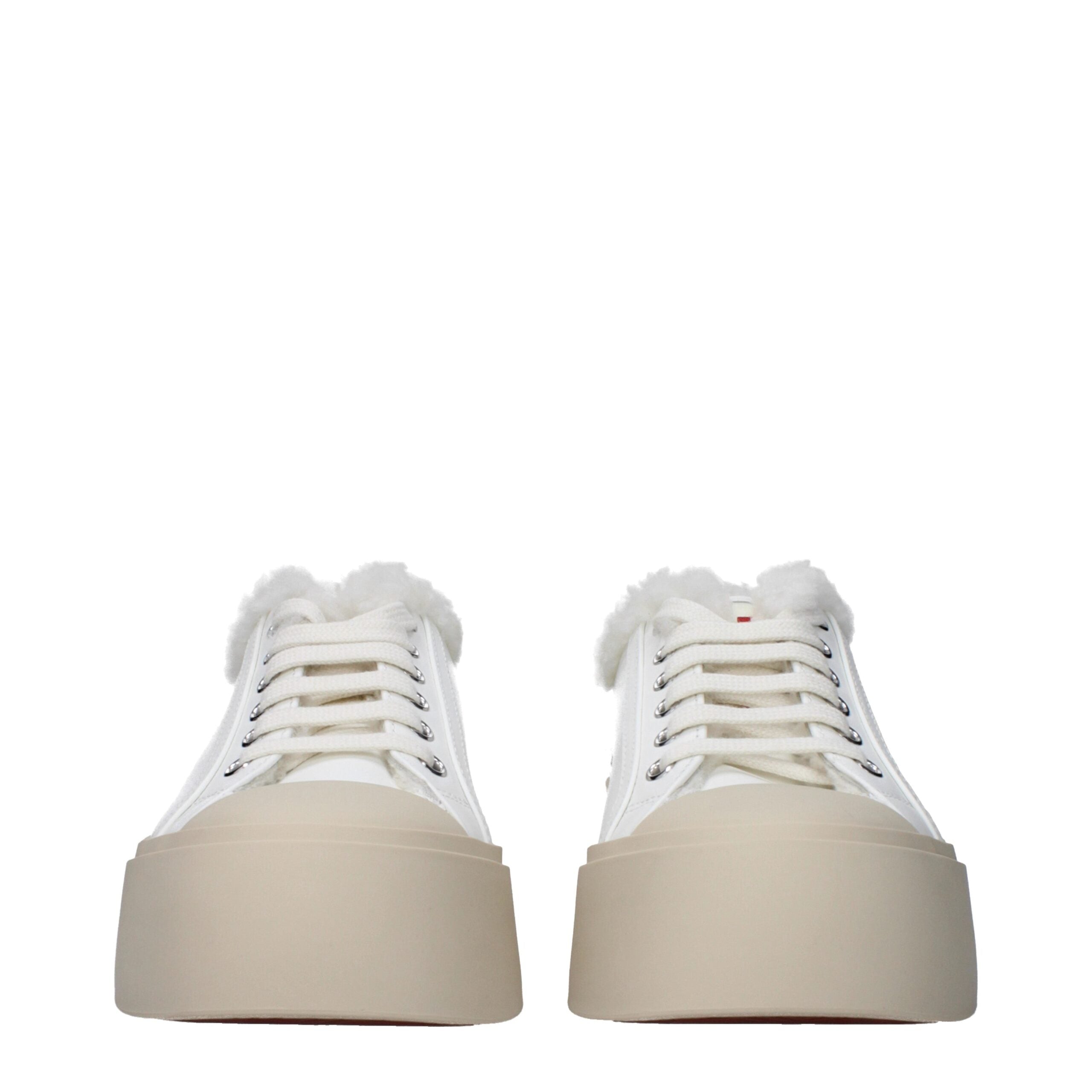 Marni Weiße Leder-Sneaker mit niedrigem Schaft
