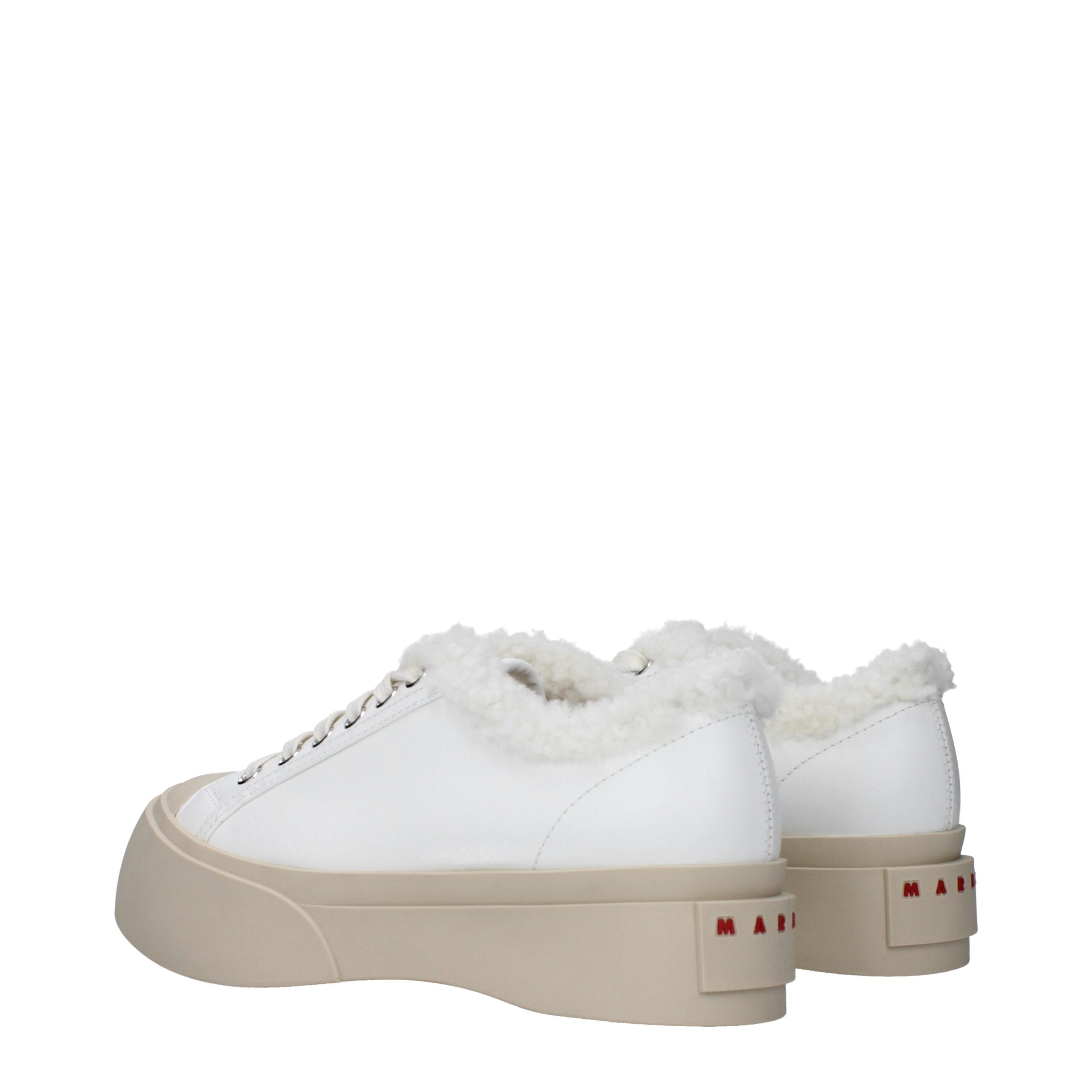 Marni Weiße Leder-Sneaker mit niedrigem Schaft