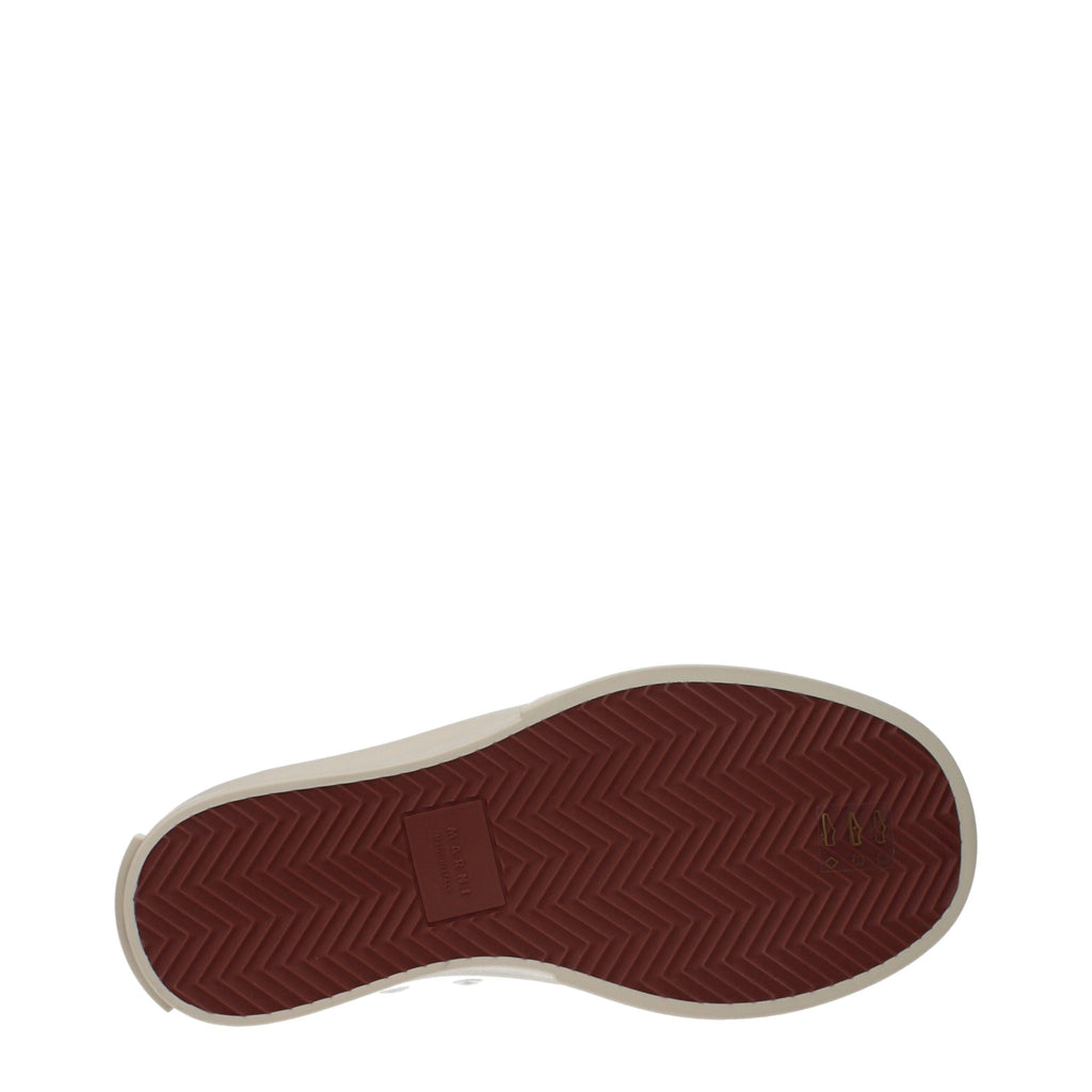 Marni Weiße Leder-Sneaker mit niedrigem Schaft