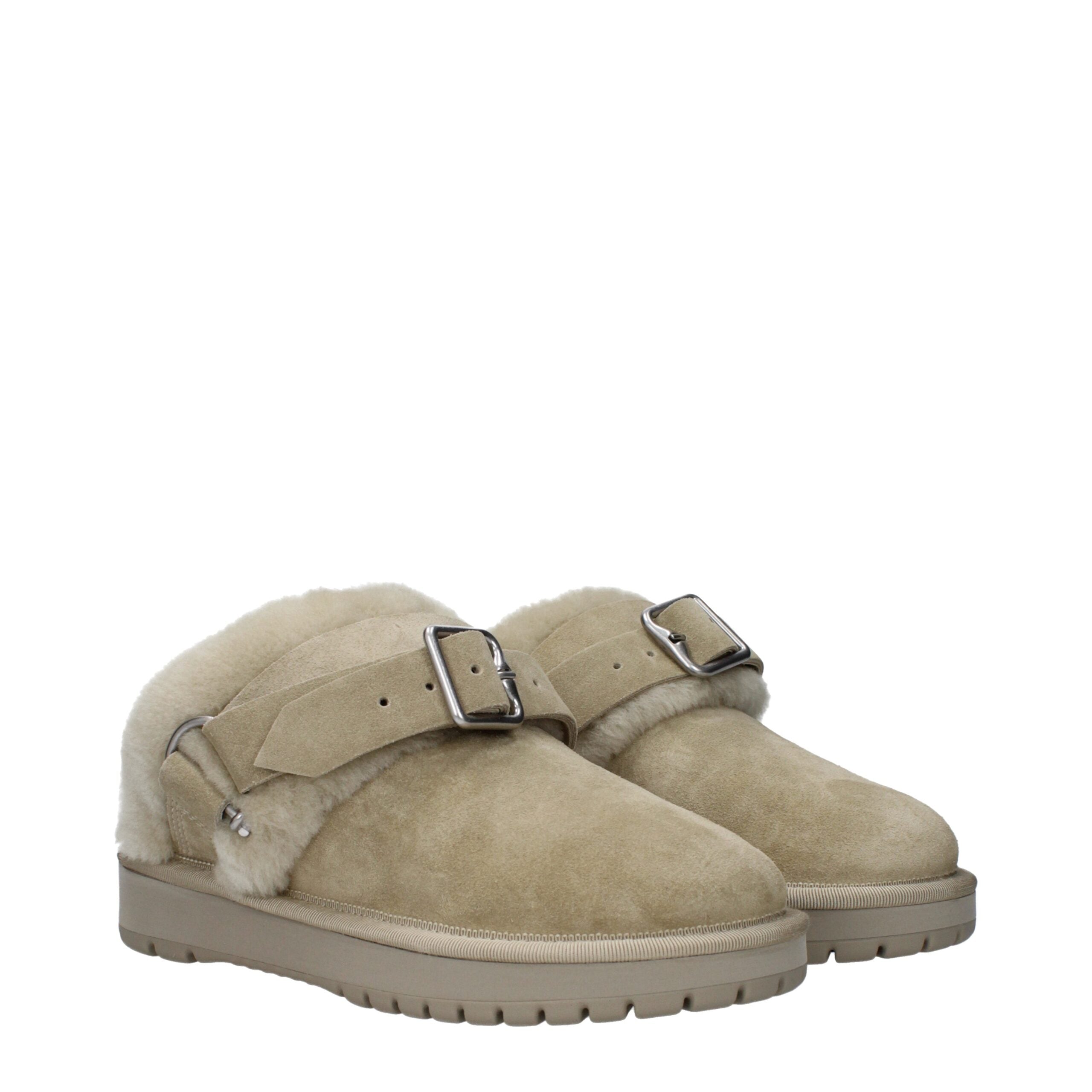 Burberry Grüne Leder-Hausschuhe