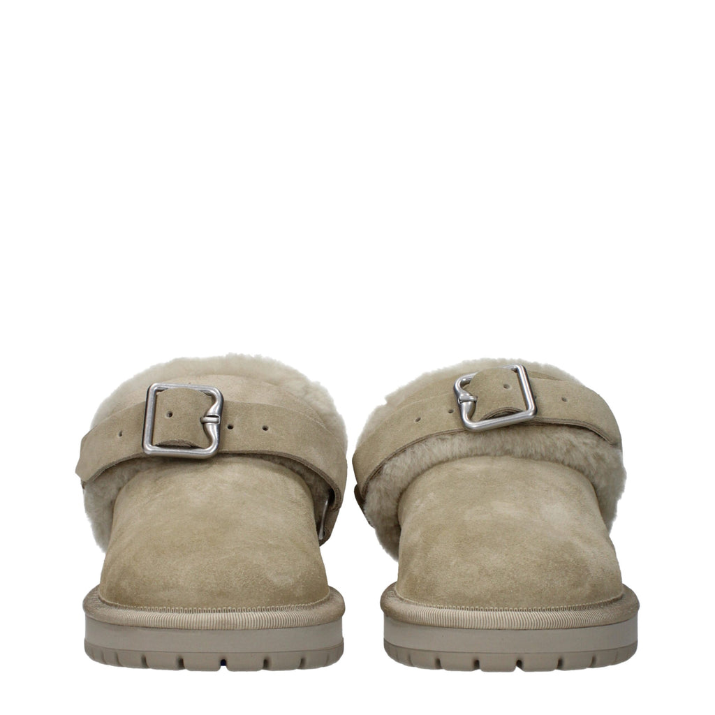 Burberry Grüne Leder-Hausschuhe