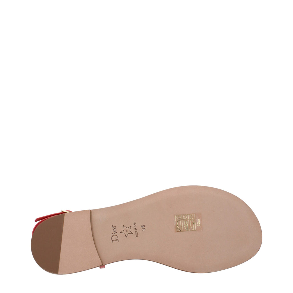Christian Dior Rosa Flip-Flop-Sandalen aus Leder