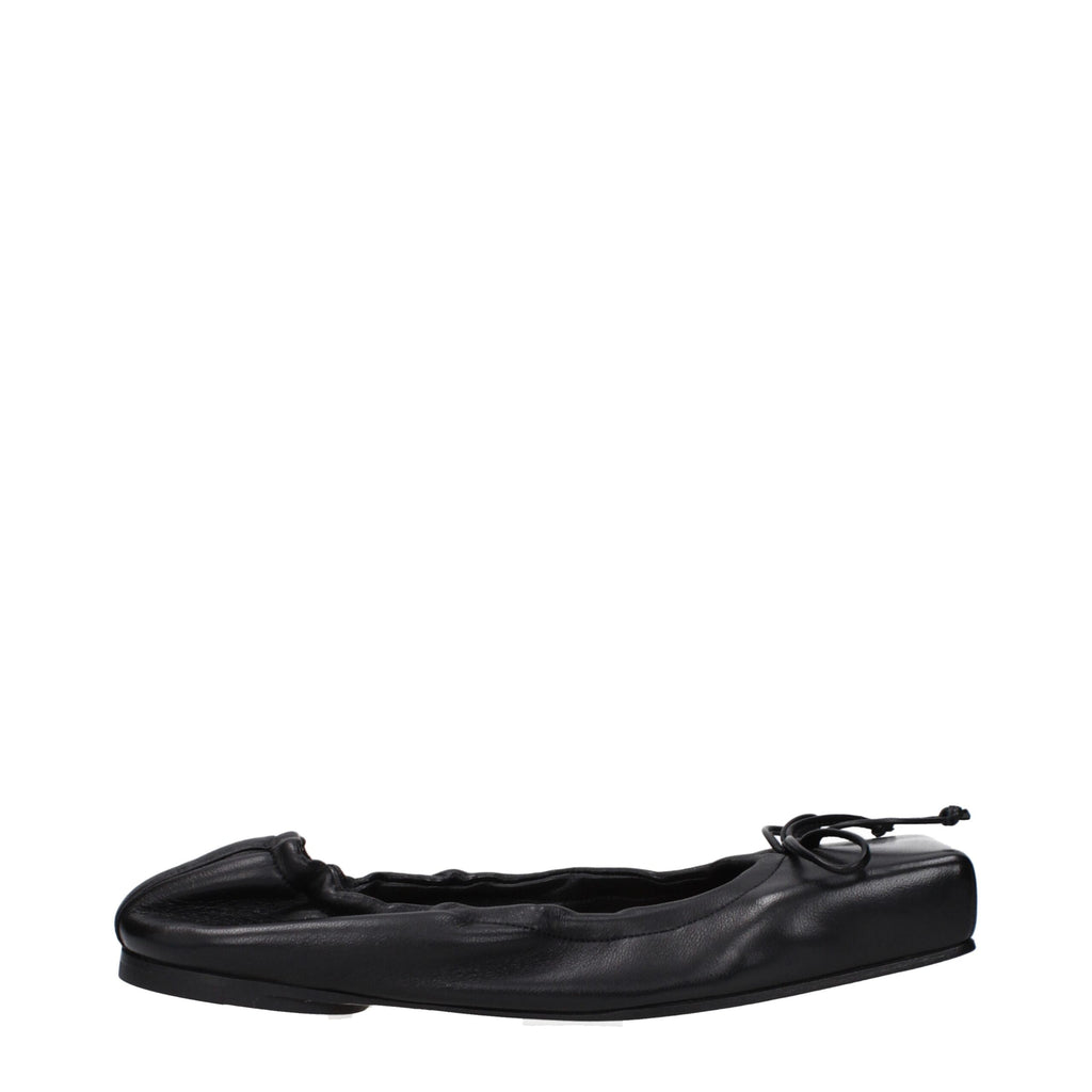 Jacquemus Schwarze Leder-Ballett-Flats