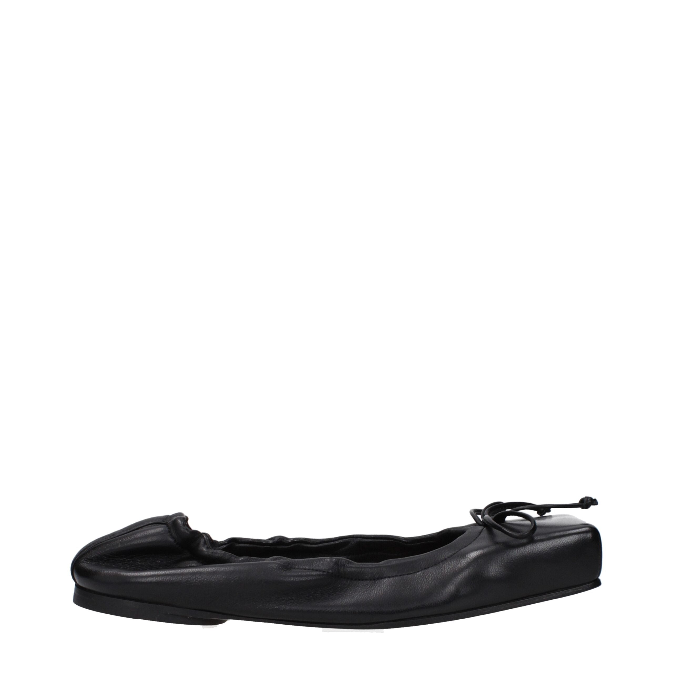 Jacquemus Schwarze Leder-Ballett-Flats