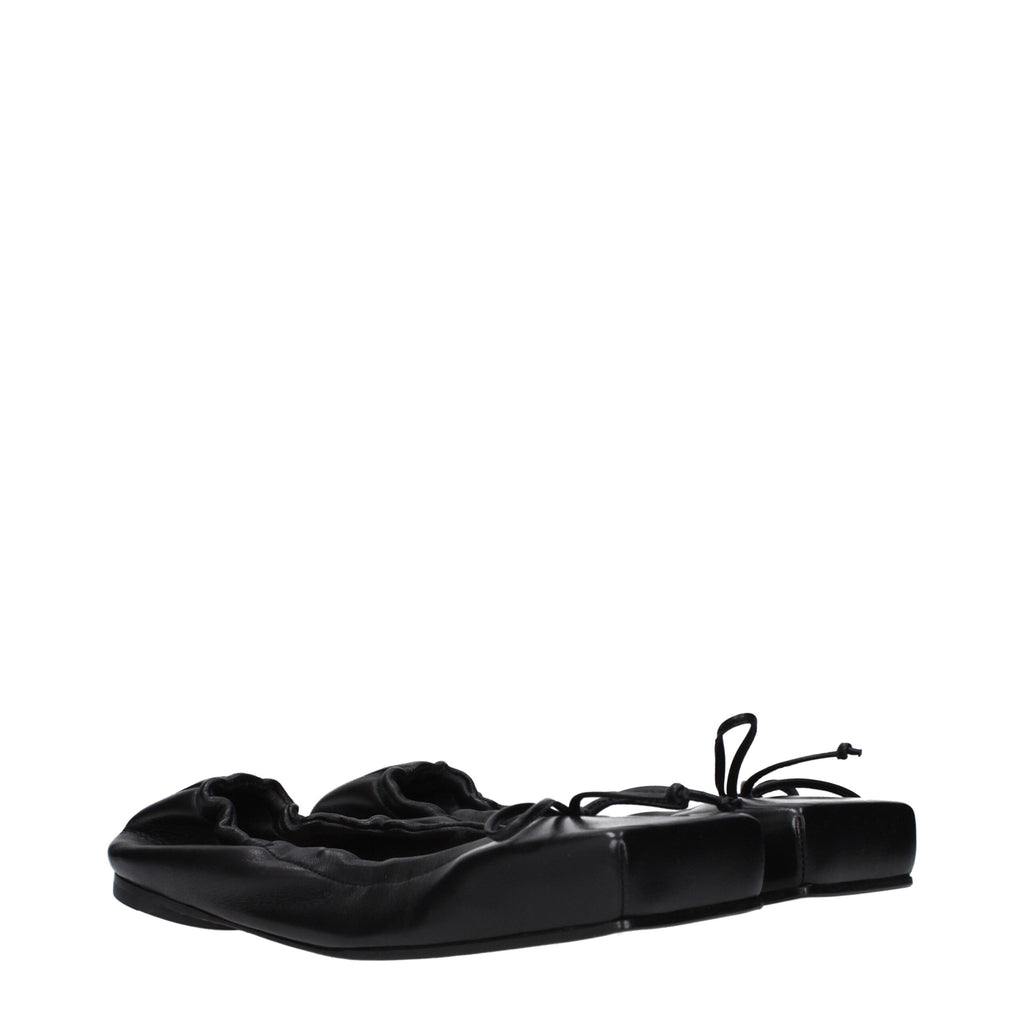 Jacquemus Schwarze Leder-Ballett-Flats