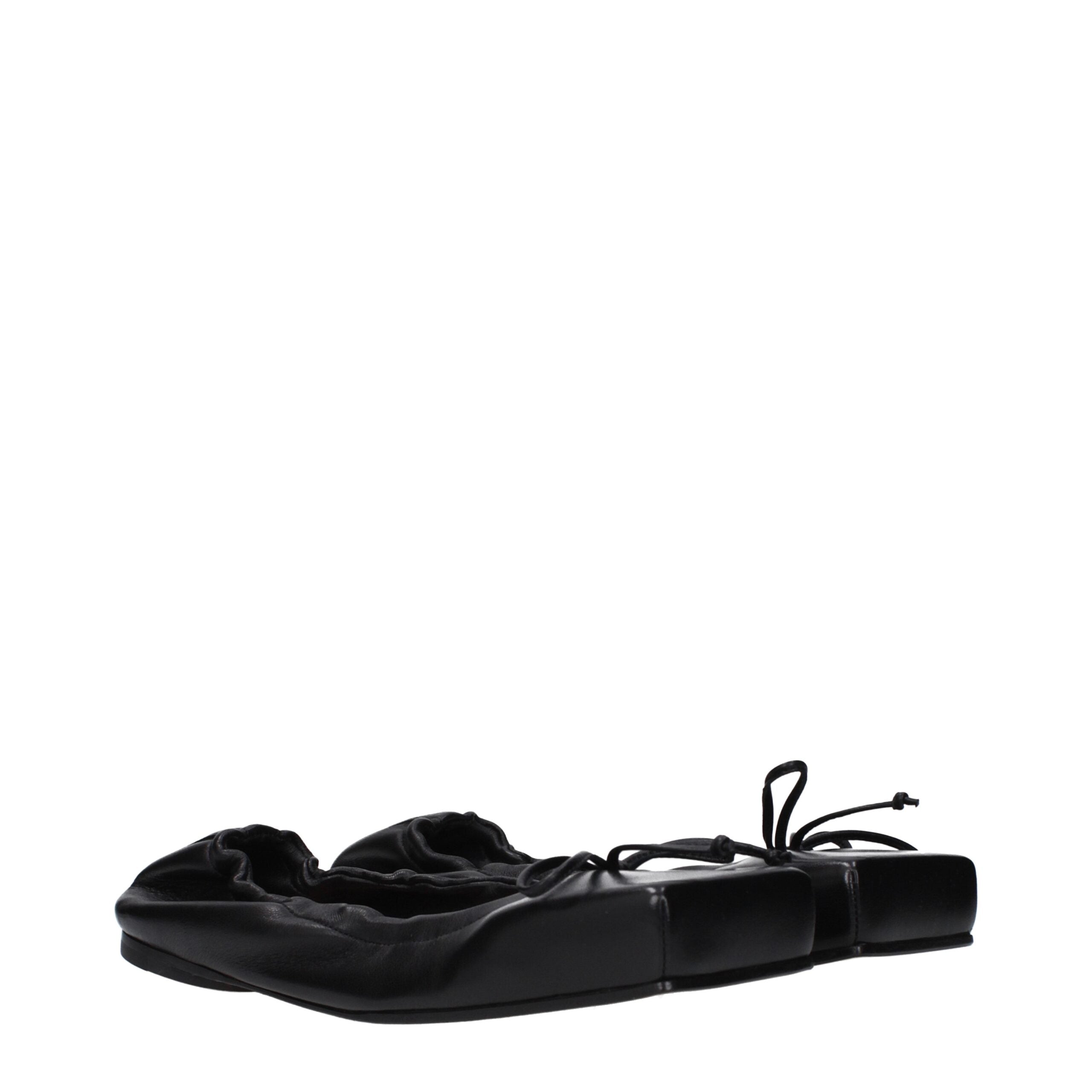Jacquemus Schwarze Leder-Ballett-Flats