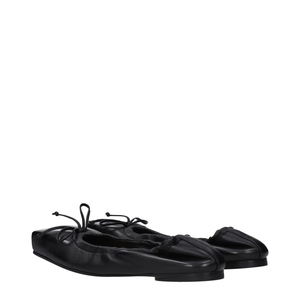 Jacquemus Schwarze Leder-Ballett-Flats