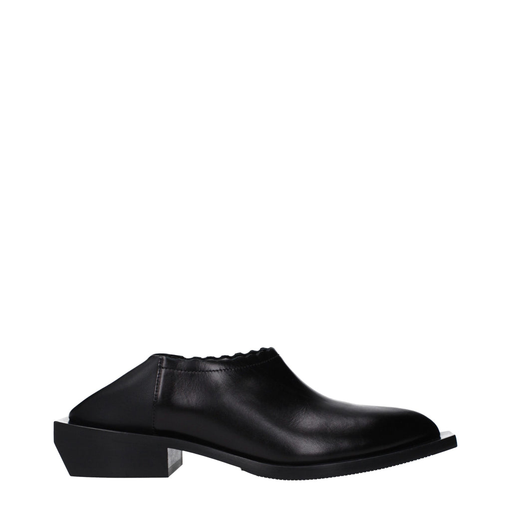 Moschino Schwarze Leder Pantoletten