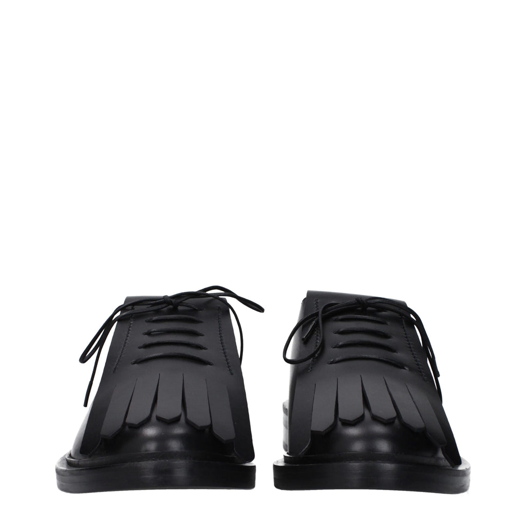 Max Mara Schwarze Leder Oxfords und Derbies