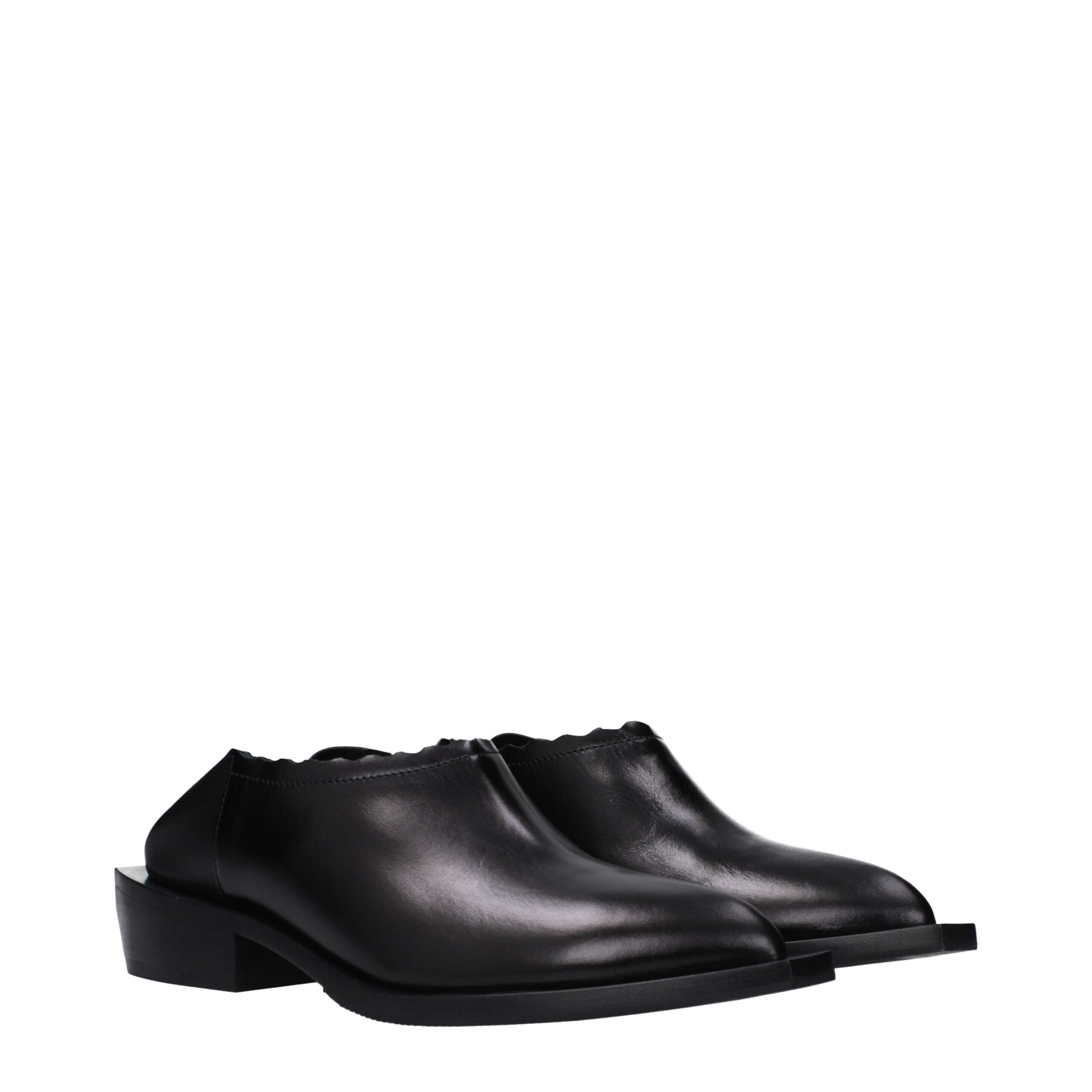 Moschino Schwarze Leder Pantoletten