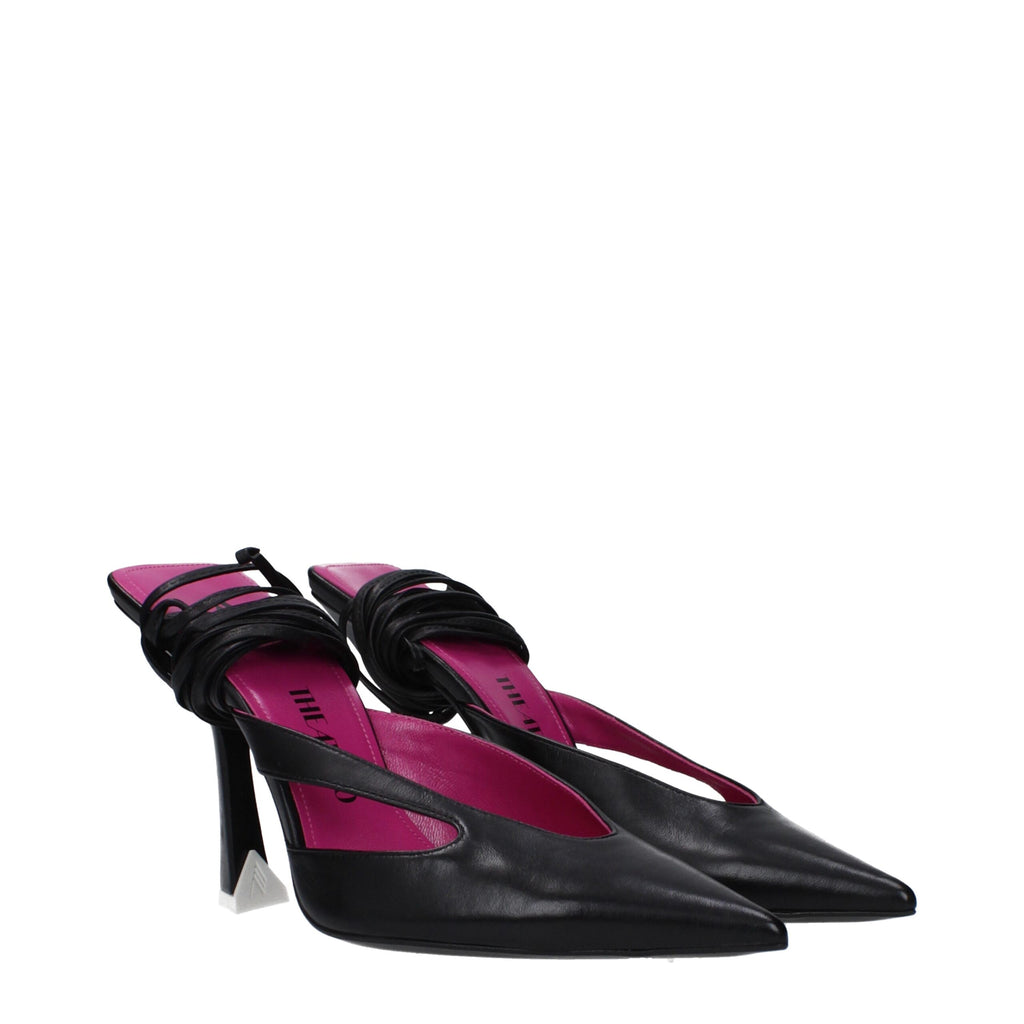 The Attico Schwarze Leder-Stilettos mit Absatz