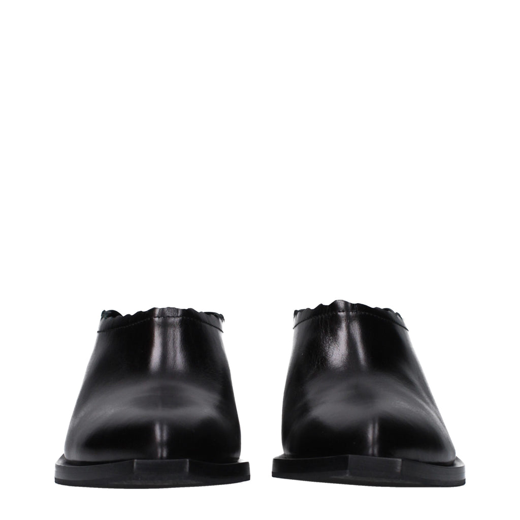 Moschino Schwarze Leder Pantoletten
