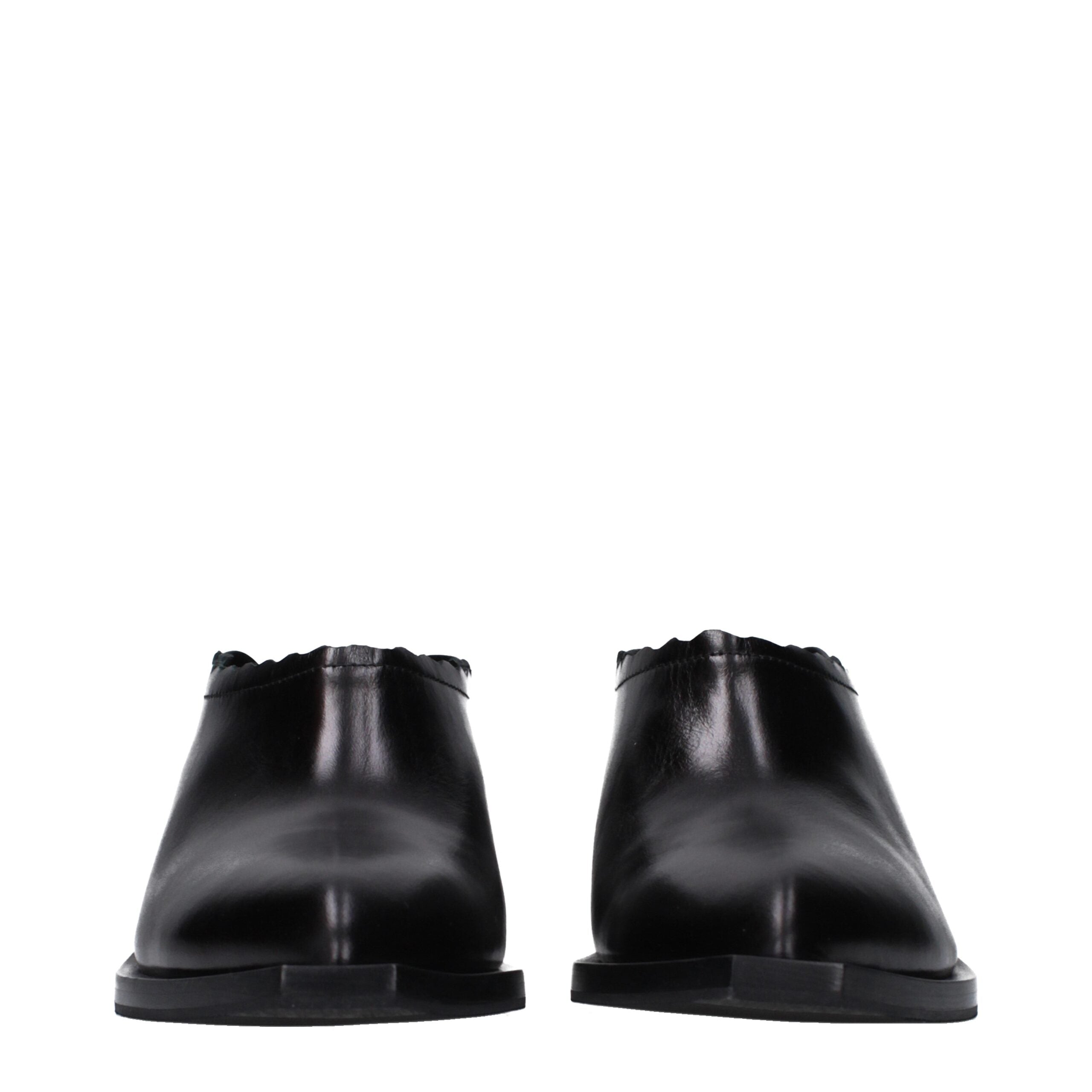 Moschino Schwarze Leder Pantoletten