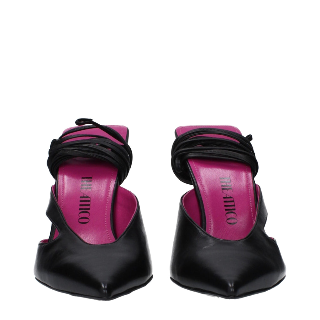 The Attico Schwarze Leder-Stilettos mit Absatz