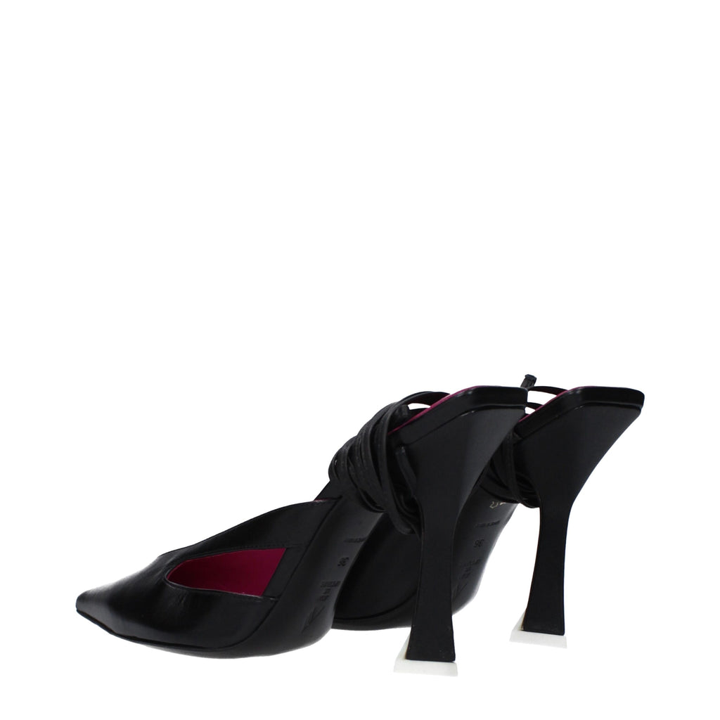 The Attico Schwarze Leder-Stilettos mit Absatz
