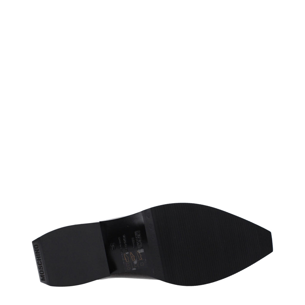 Moschino Schwarze Leder Pantoletten