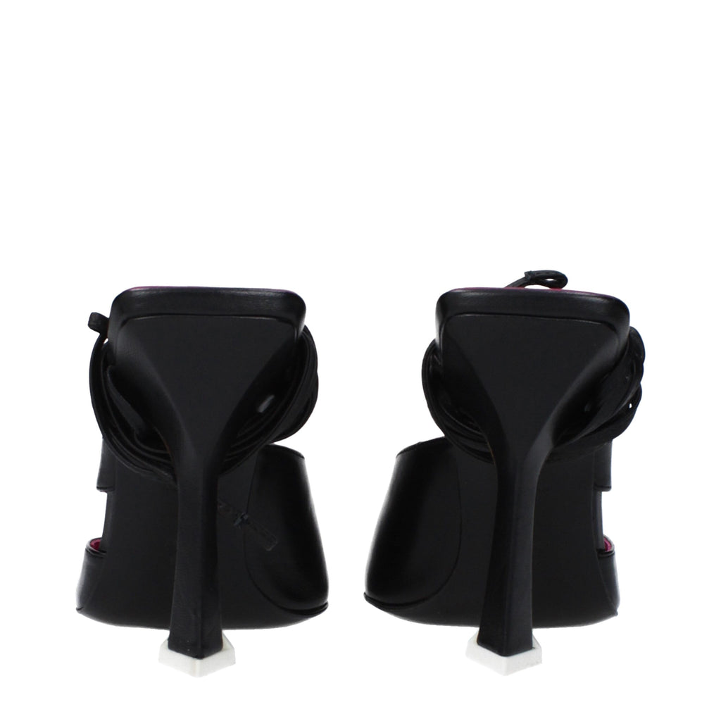 The Attico Schwarze Leder-Stilettos mit Absatz