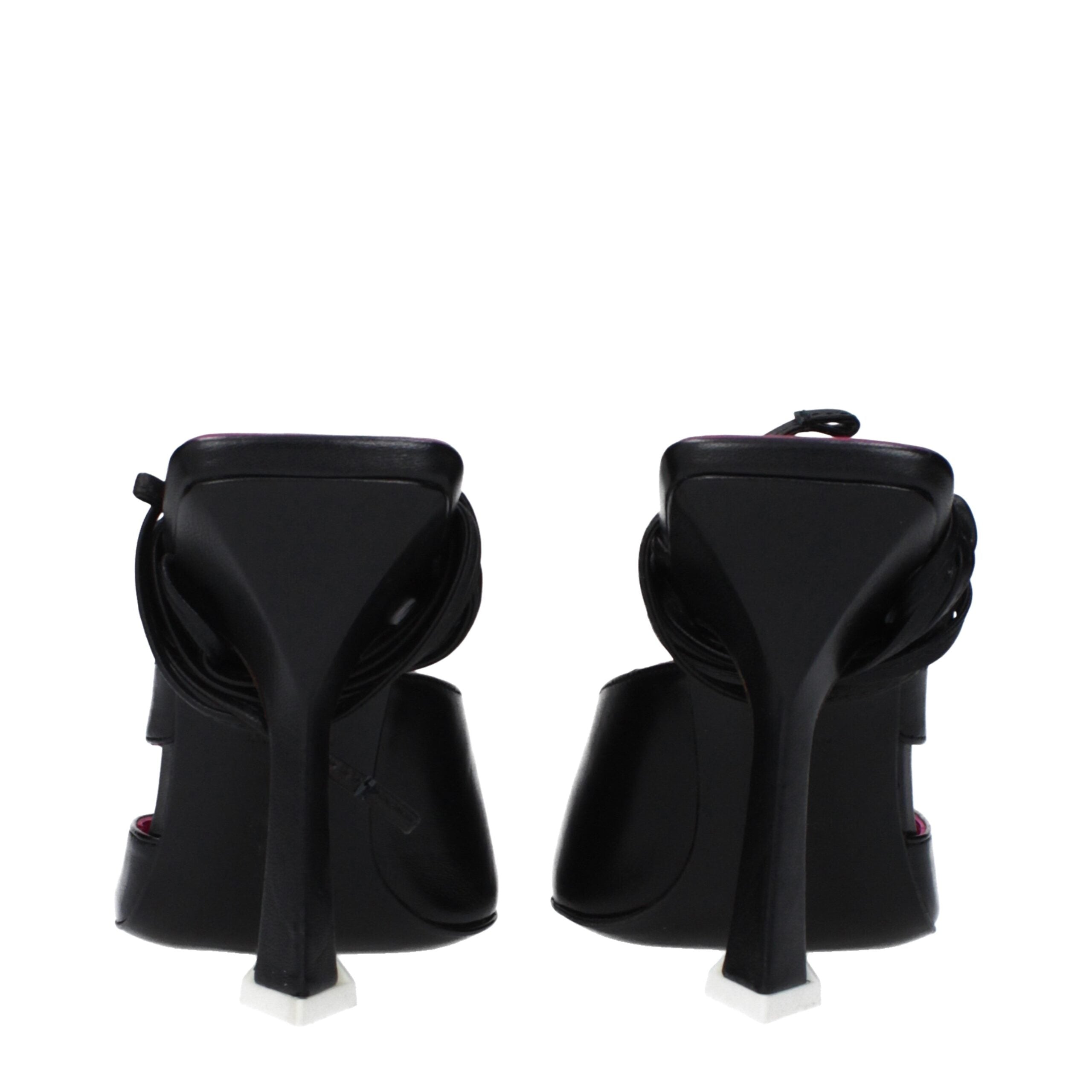 The Attico Schwarze Leder-Stilettos mit Absatz
