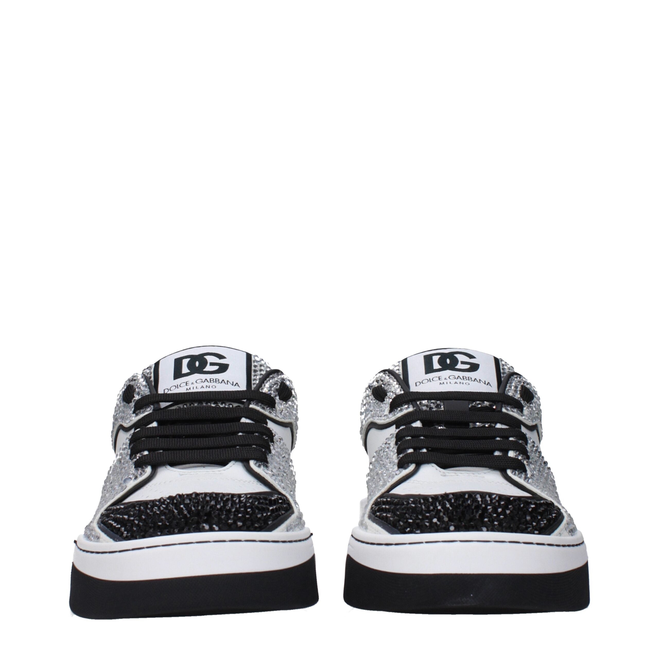 Dolce & Gabbana White Low-Top Leather Sneakers