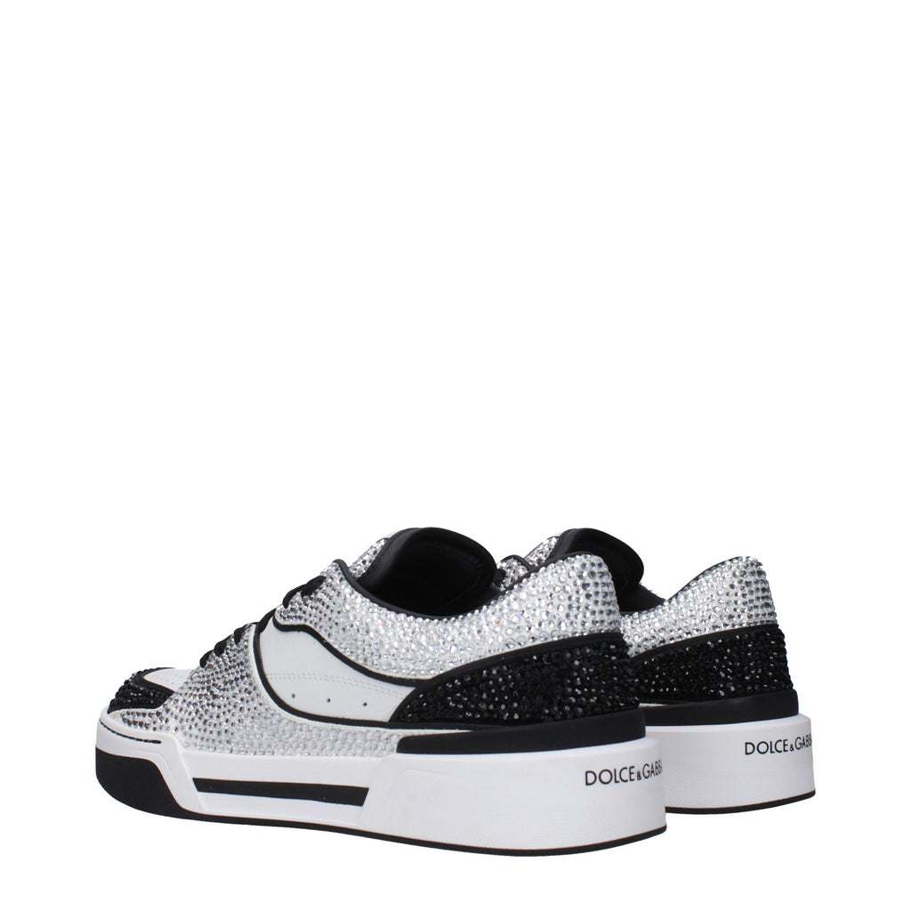Dolce & Gabbana White Low-Top Leather Sneakers