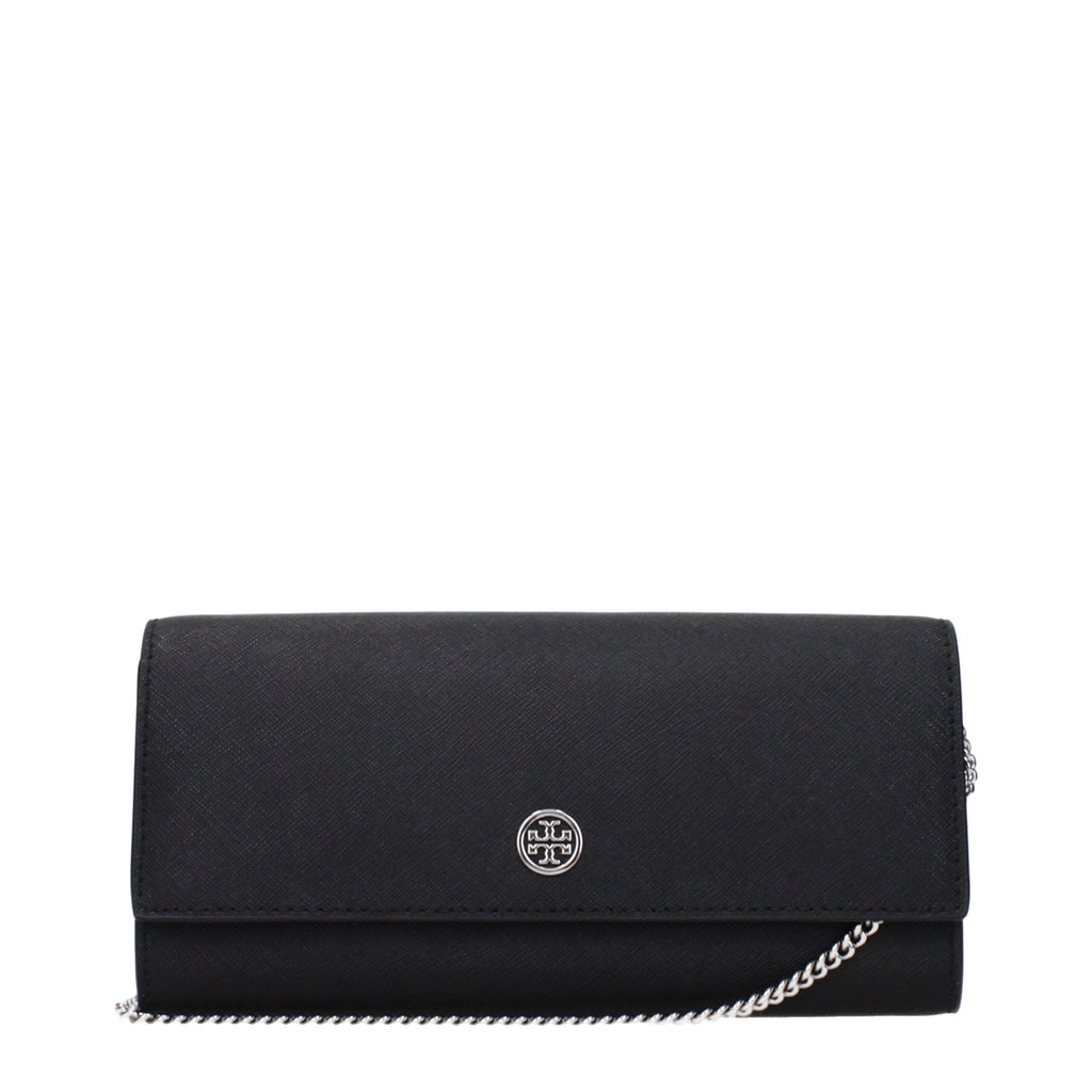Tory Burch Elegant Black Leather Clutch