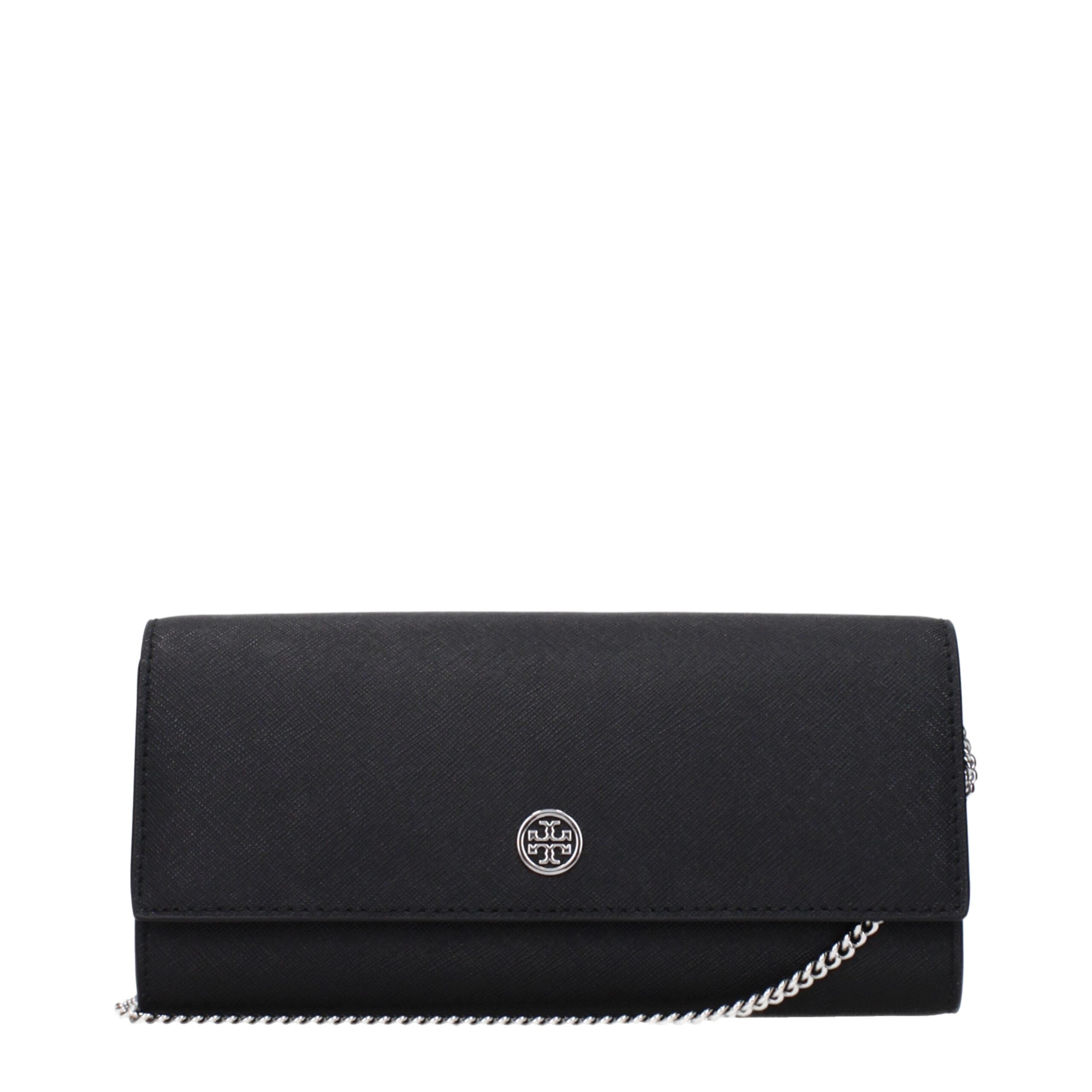 Tory Burch Elegant Black Leather Clutch