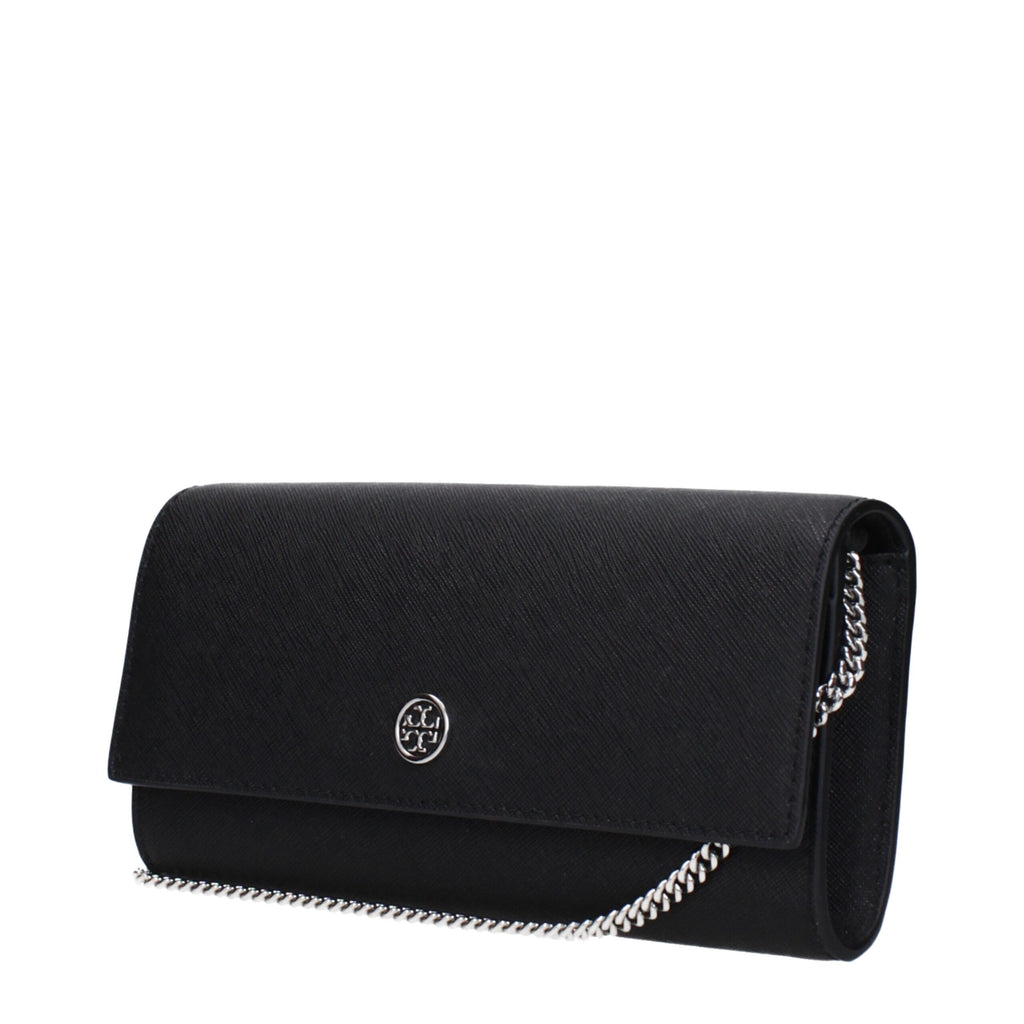 Tory Burch Elegant Black Leather Clutch