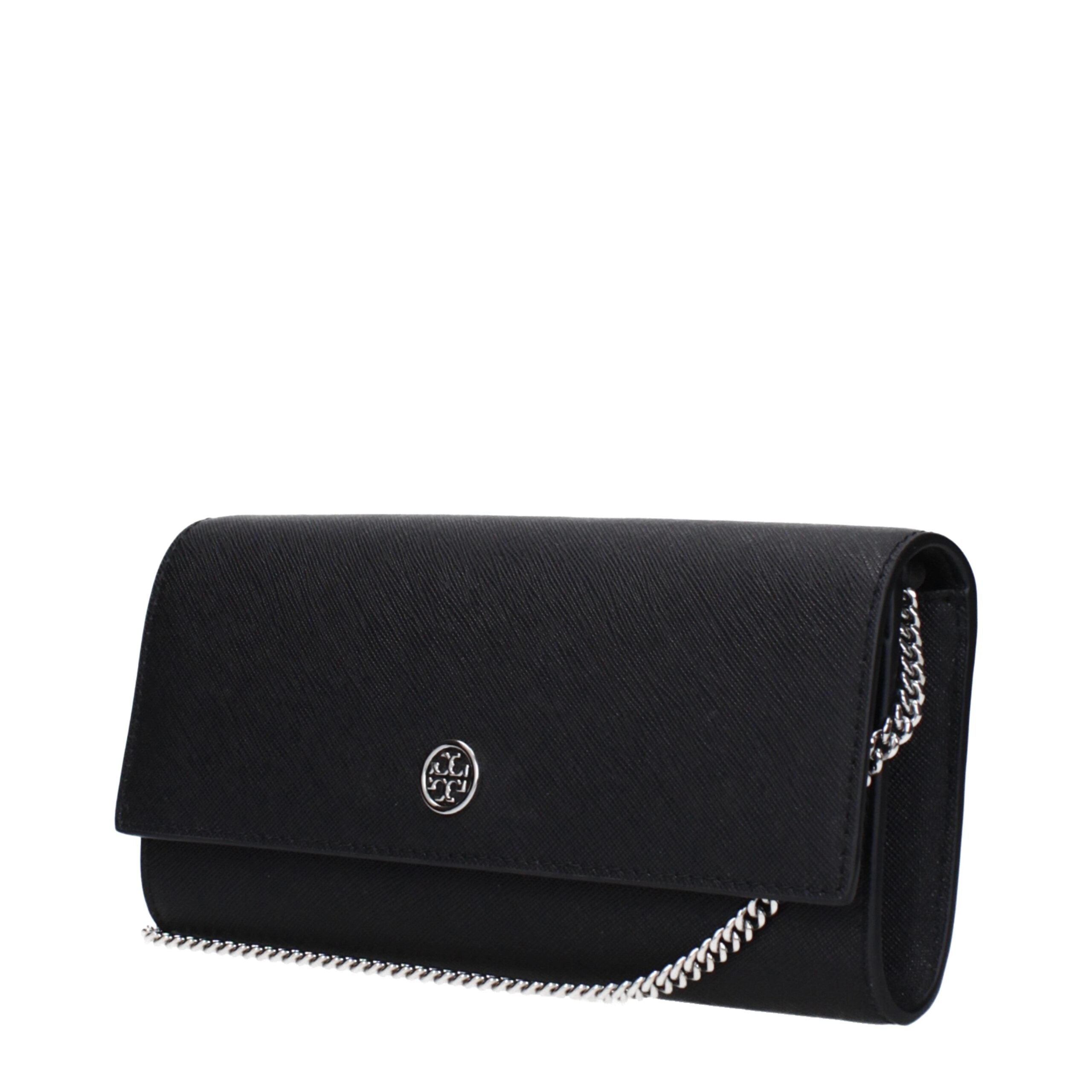 Tory Burch Elegant Black Leather Clutch
