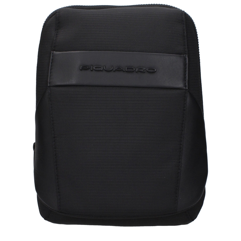 Piquadro Black Fabric Shoulder Bag