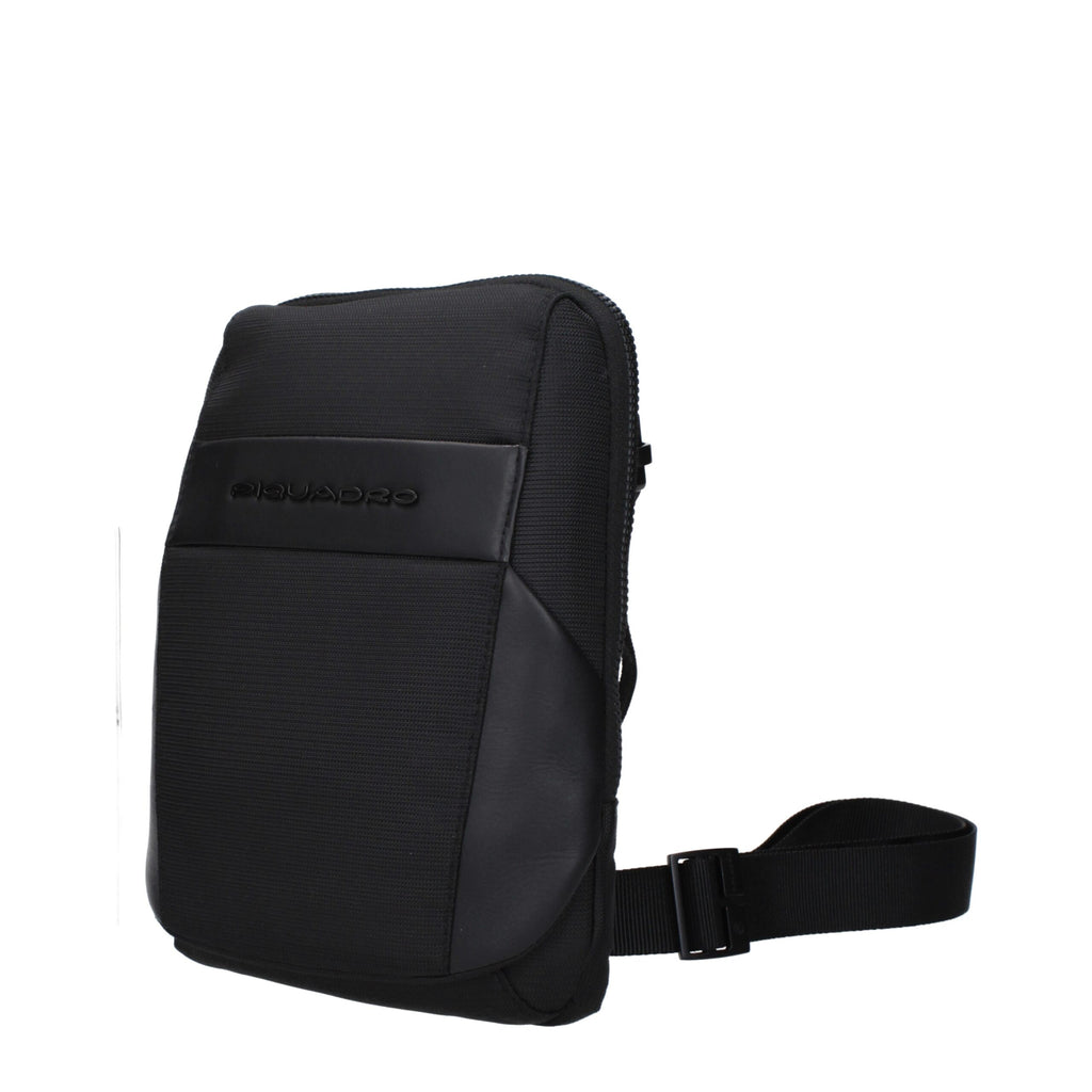 Piquadro Black Fabric Shoulder Bag
