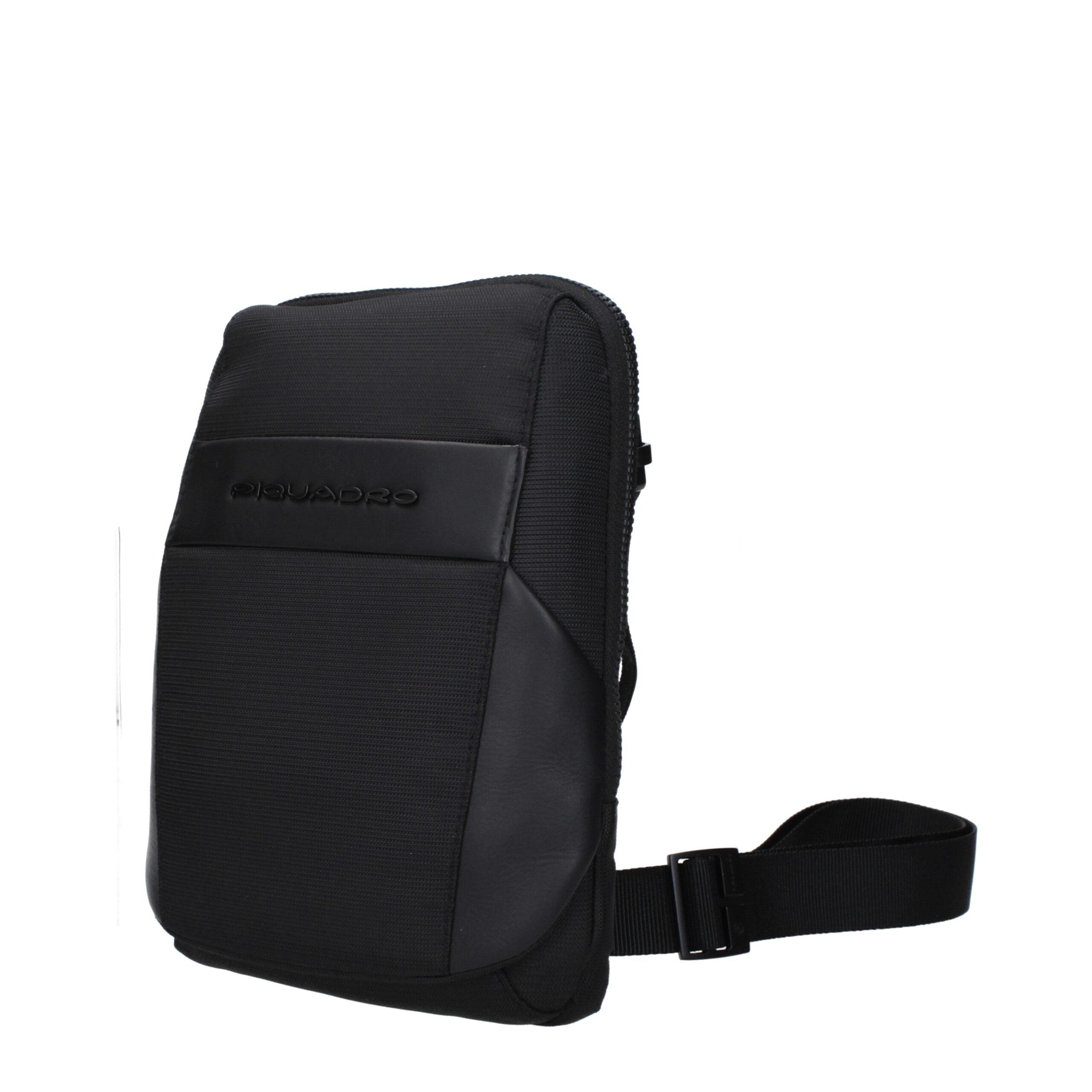 Piquadro Black Fabric Shoulder Bag