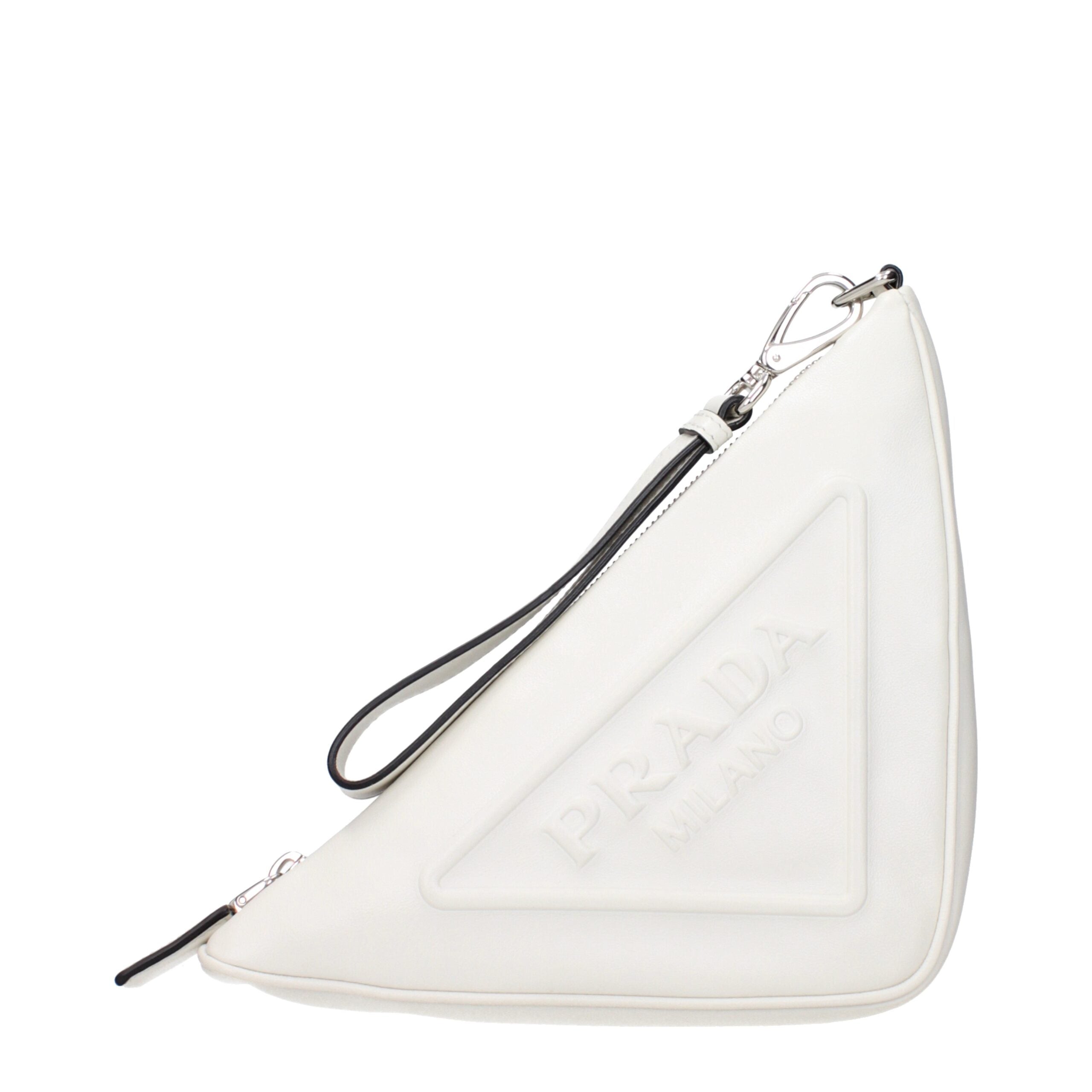 Prada White Leather Clutch