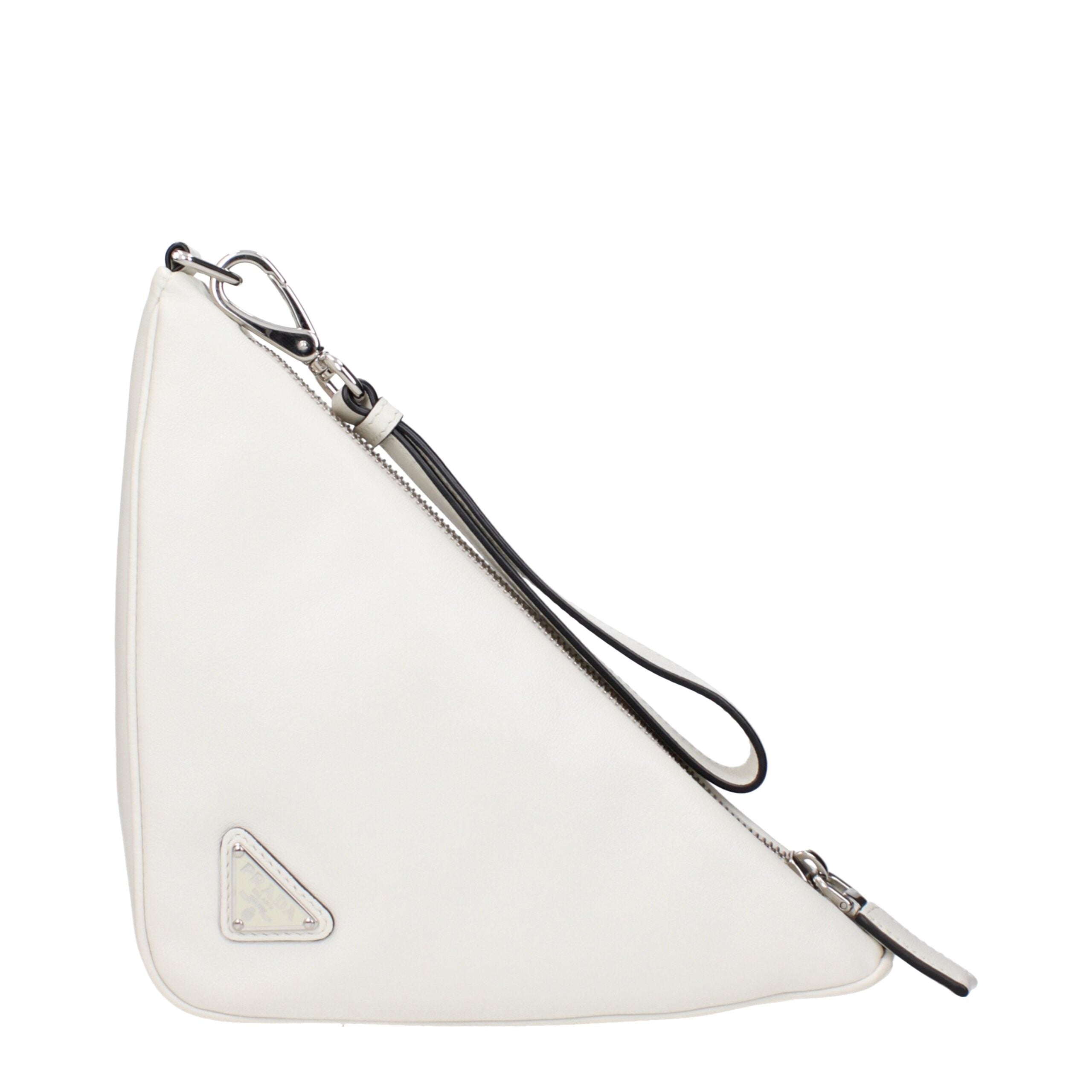 Prada White Leather Clutch