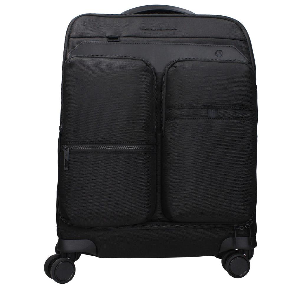 Piquadro Schwarze Stoff-Gepäck- und Reisetasche