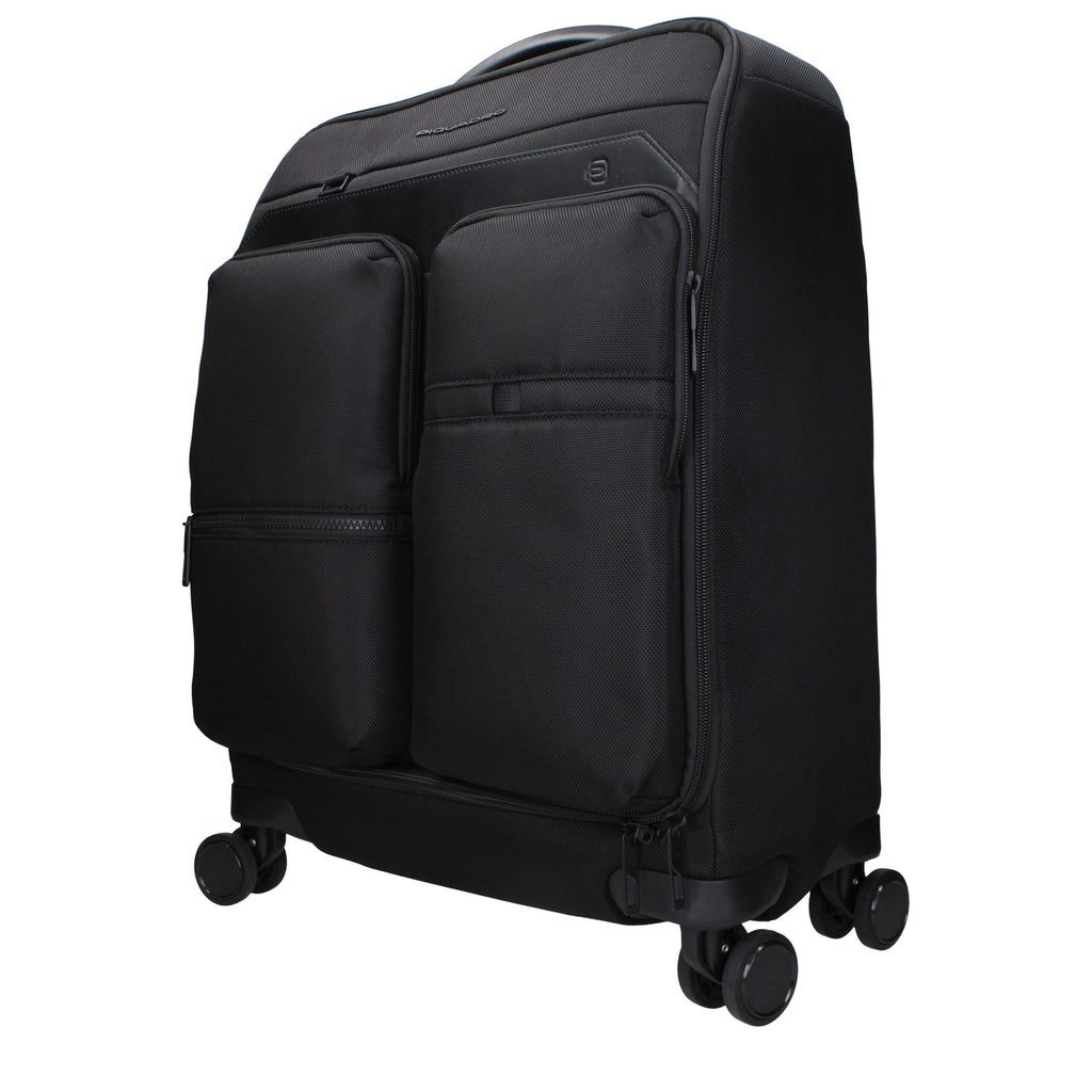 Piquadro Schwarze Stoff-Gepäck- und Reisetasche