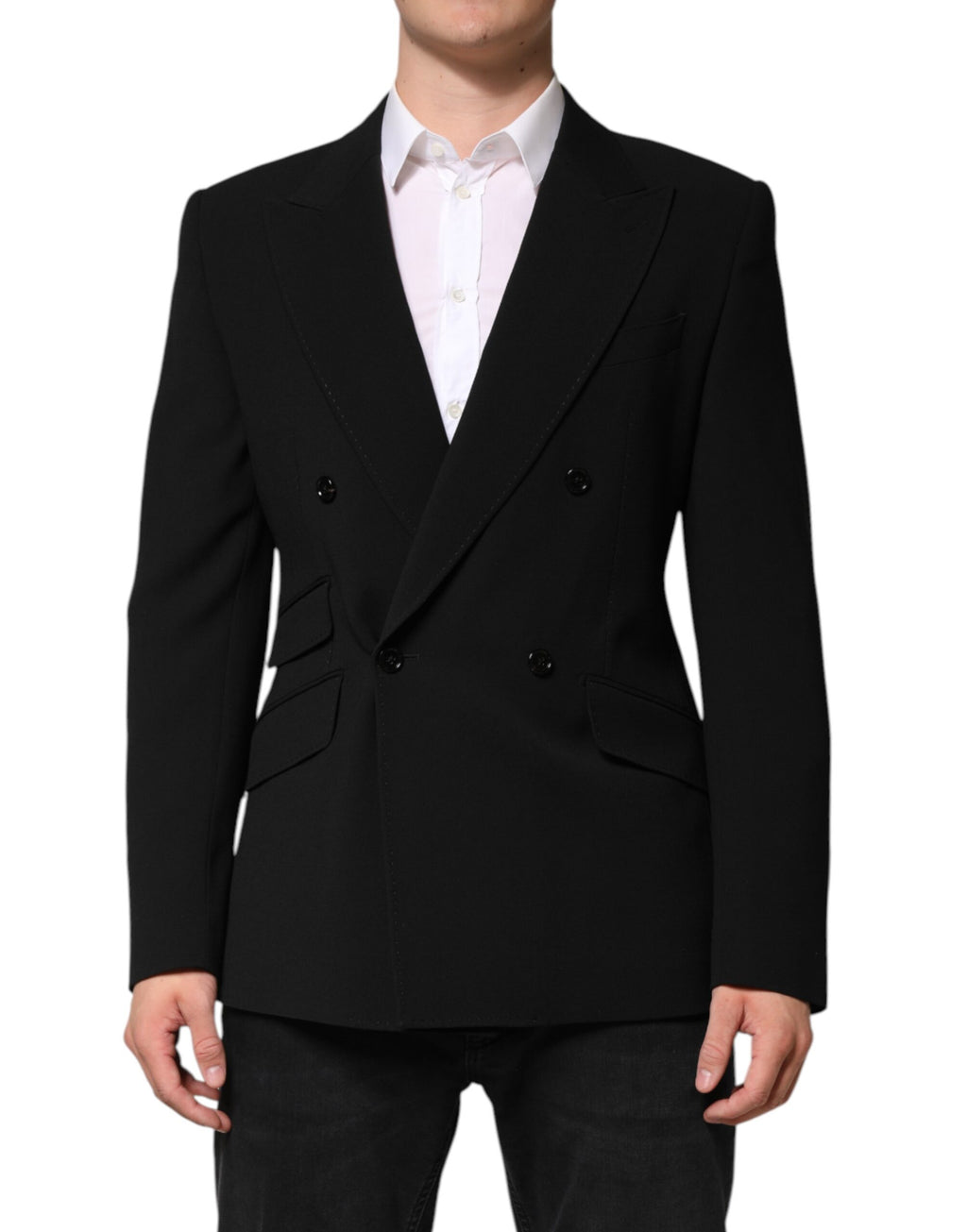 Dolce & Gabbana Black SICILIA Double-Breasted Coat Blazer
