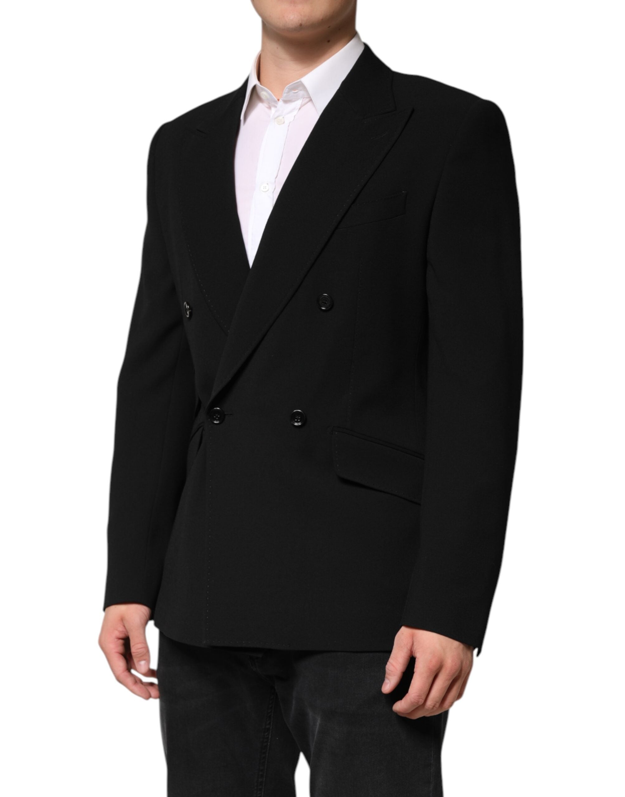 Dolce & Gabbana Black SICILIA Double-Breasted Coat Blazer