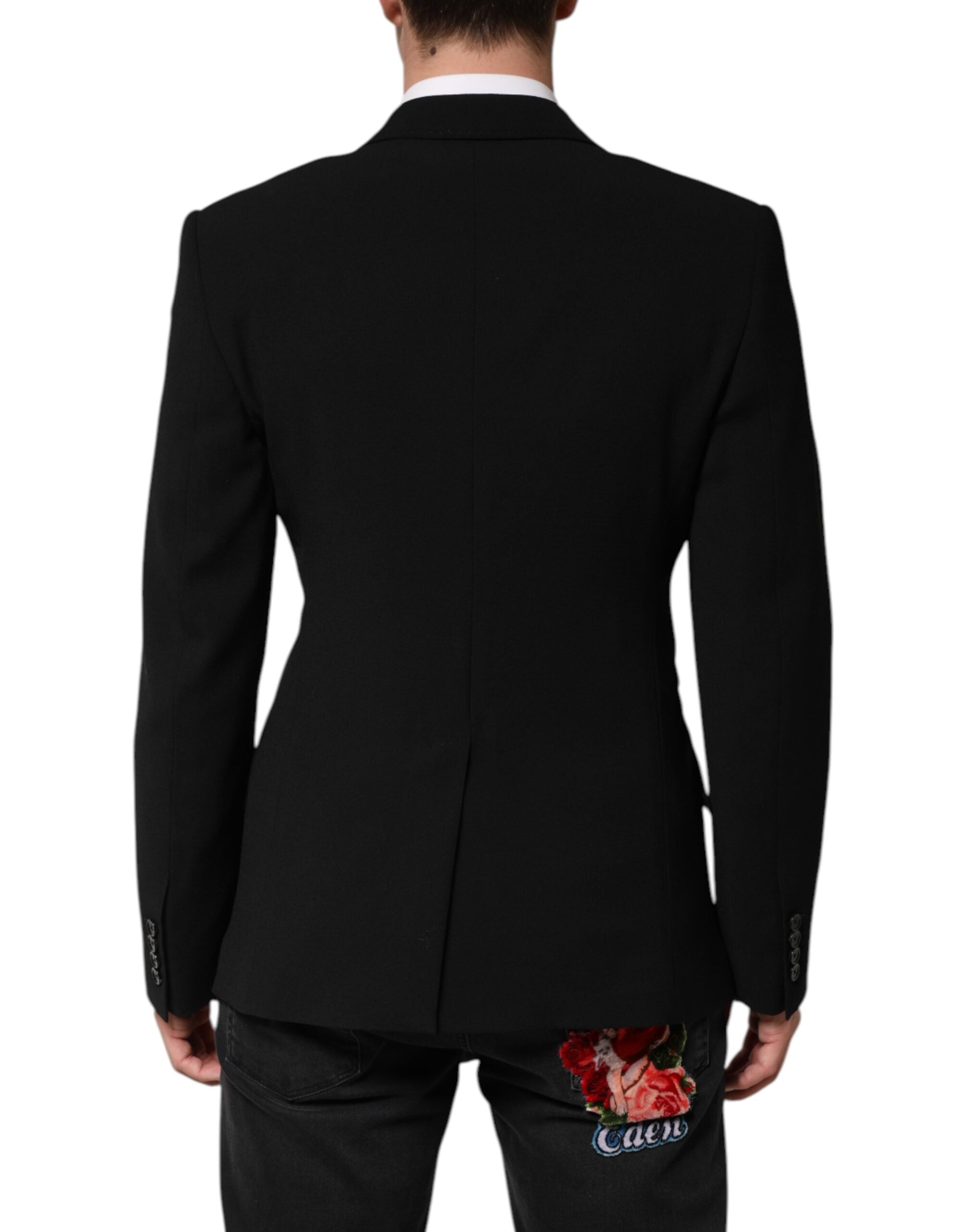 Dolce & Gabbana Black SICILIA Double-Breasted Coat Blazer