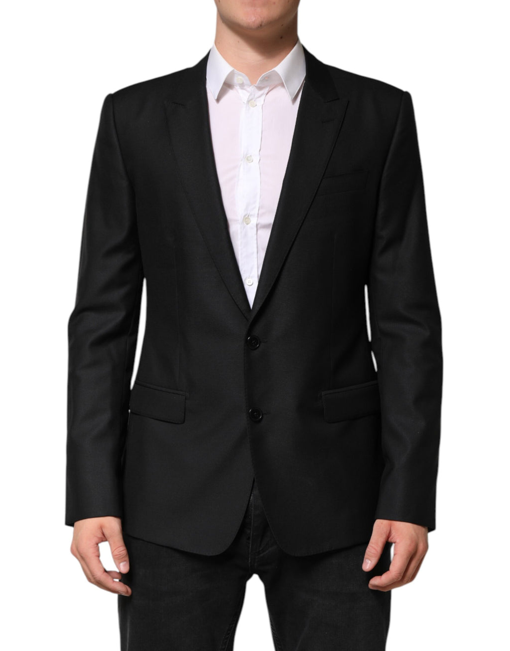 Dolce & Gabbana Schwarze einreihige Wolljacke Blazer