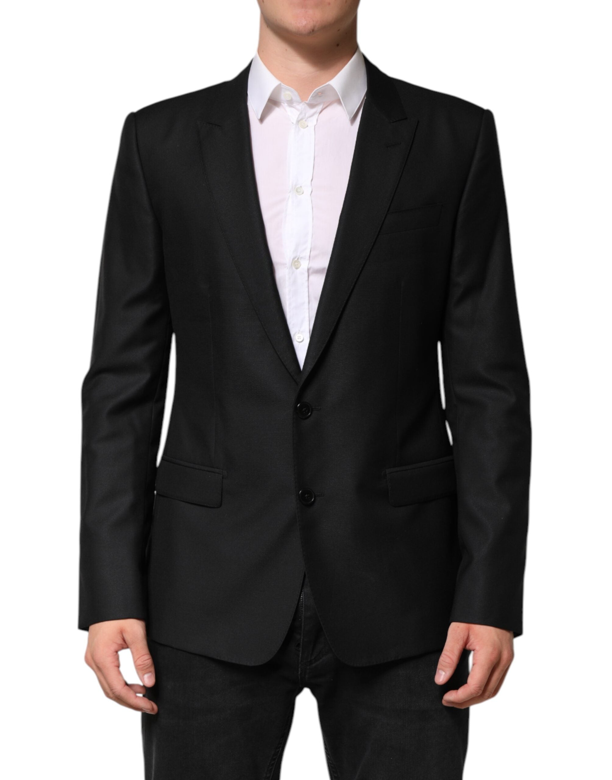 Dolce & Gabbana Schwarze einreihige Wolljacke Blazer