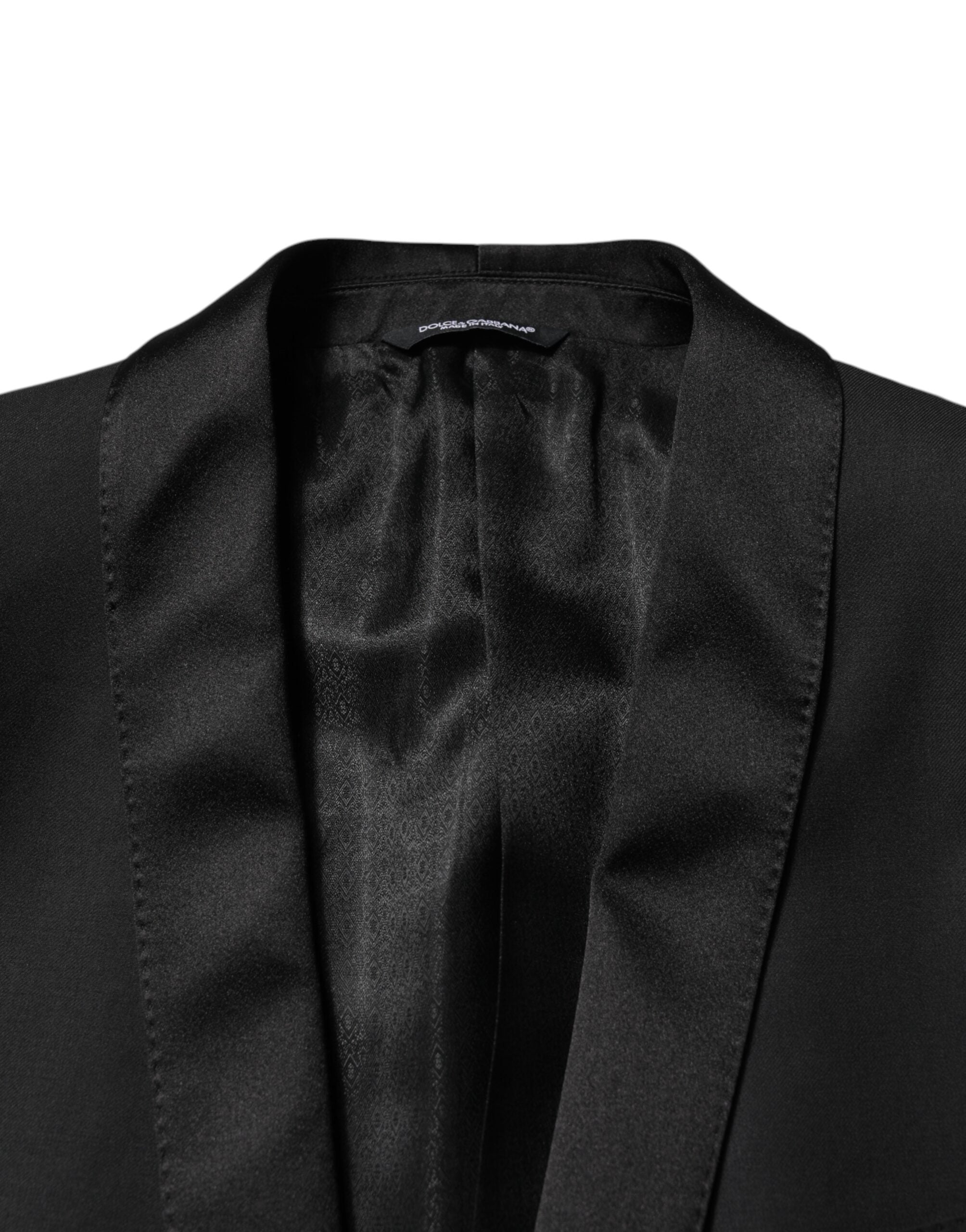 Dolce & Gabbana Schwarzer einreihiger 2-teiliger Anzug aus Wolle für Männer