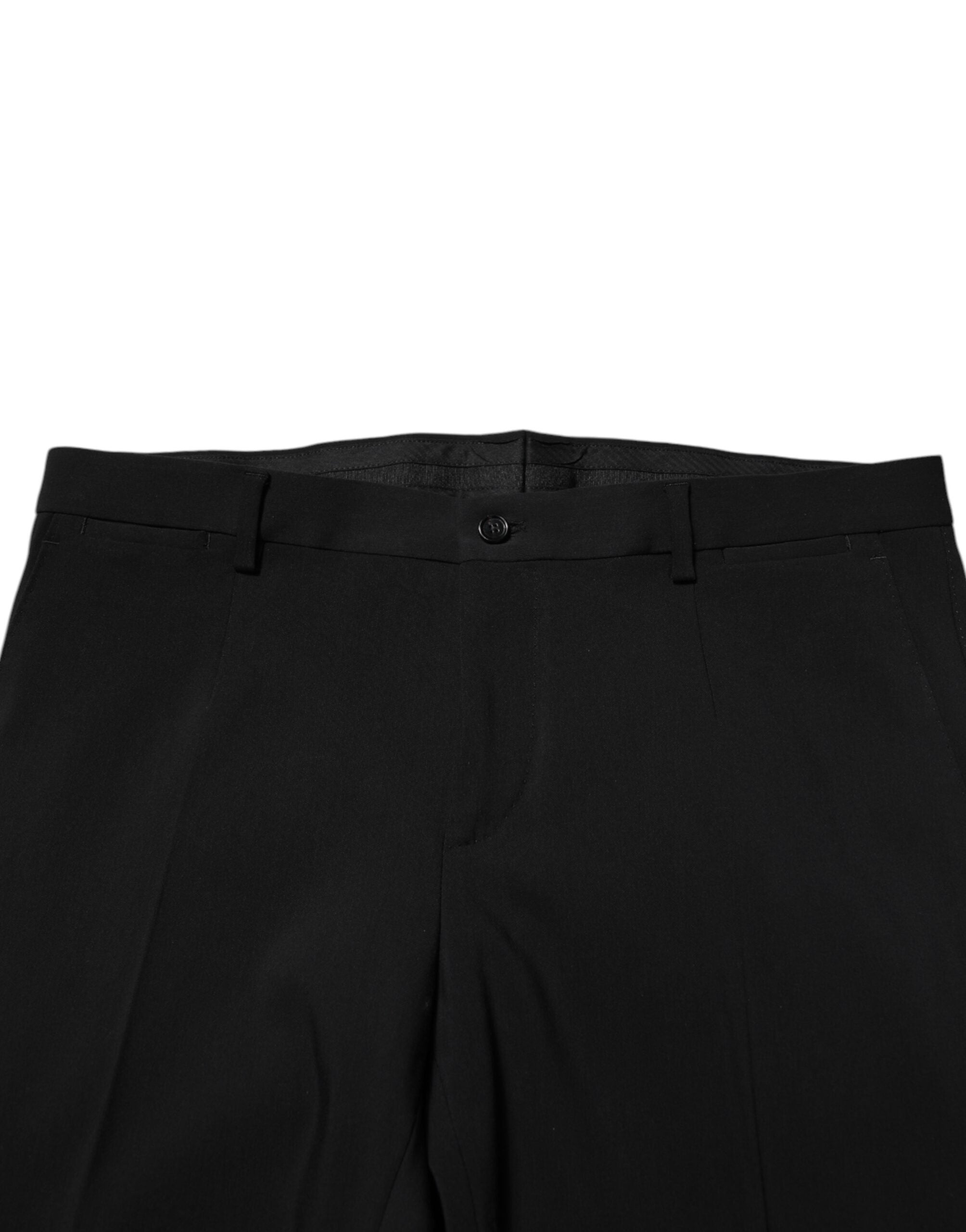 Dolce & Gabbana Schwarzer einreihiger 2-teiliger Anzug aus Baumwolle