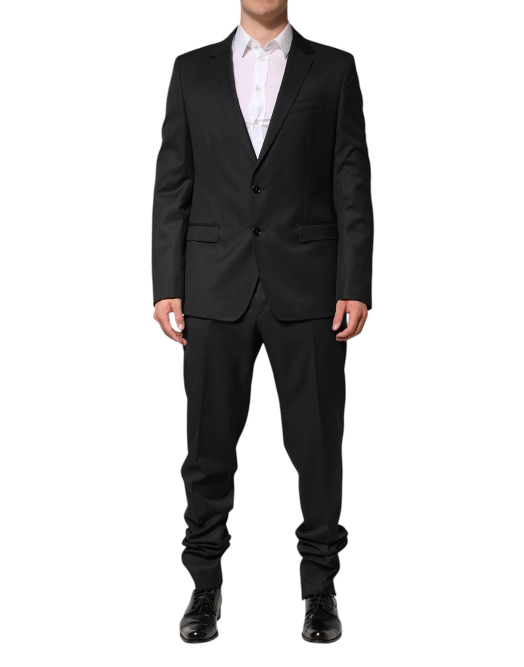 Dolce & Gabbana Dark Gray Single-Breasted 2-Piece Wool Suit