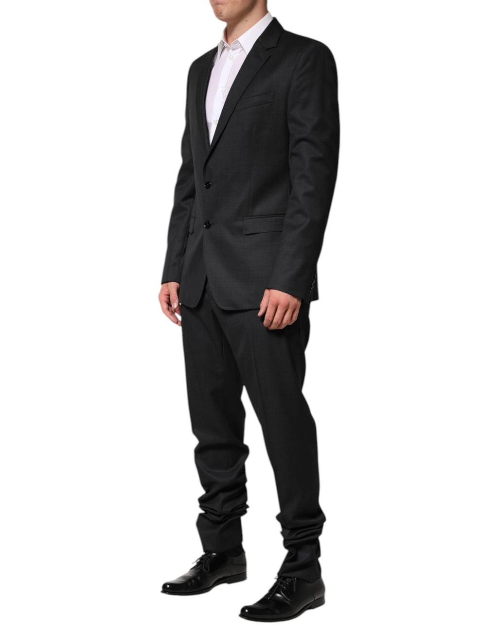 Dolce & Gabbana Dark Gray Single-Breasted 2-Piece Wool Suit